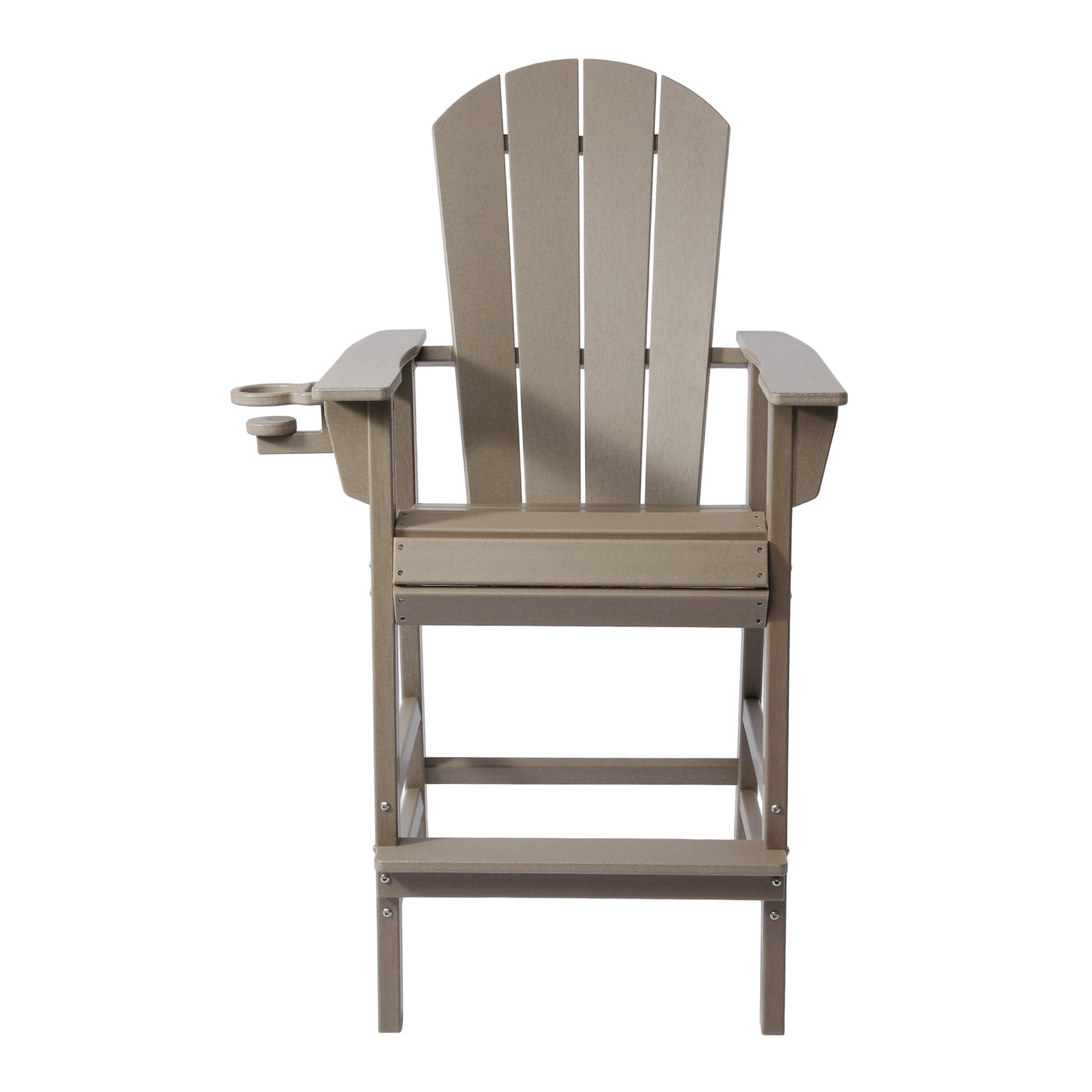 Paradise Outdoor HDPE Tall Adirondack Bar Height Chair With Cup Holder
