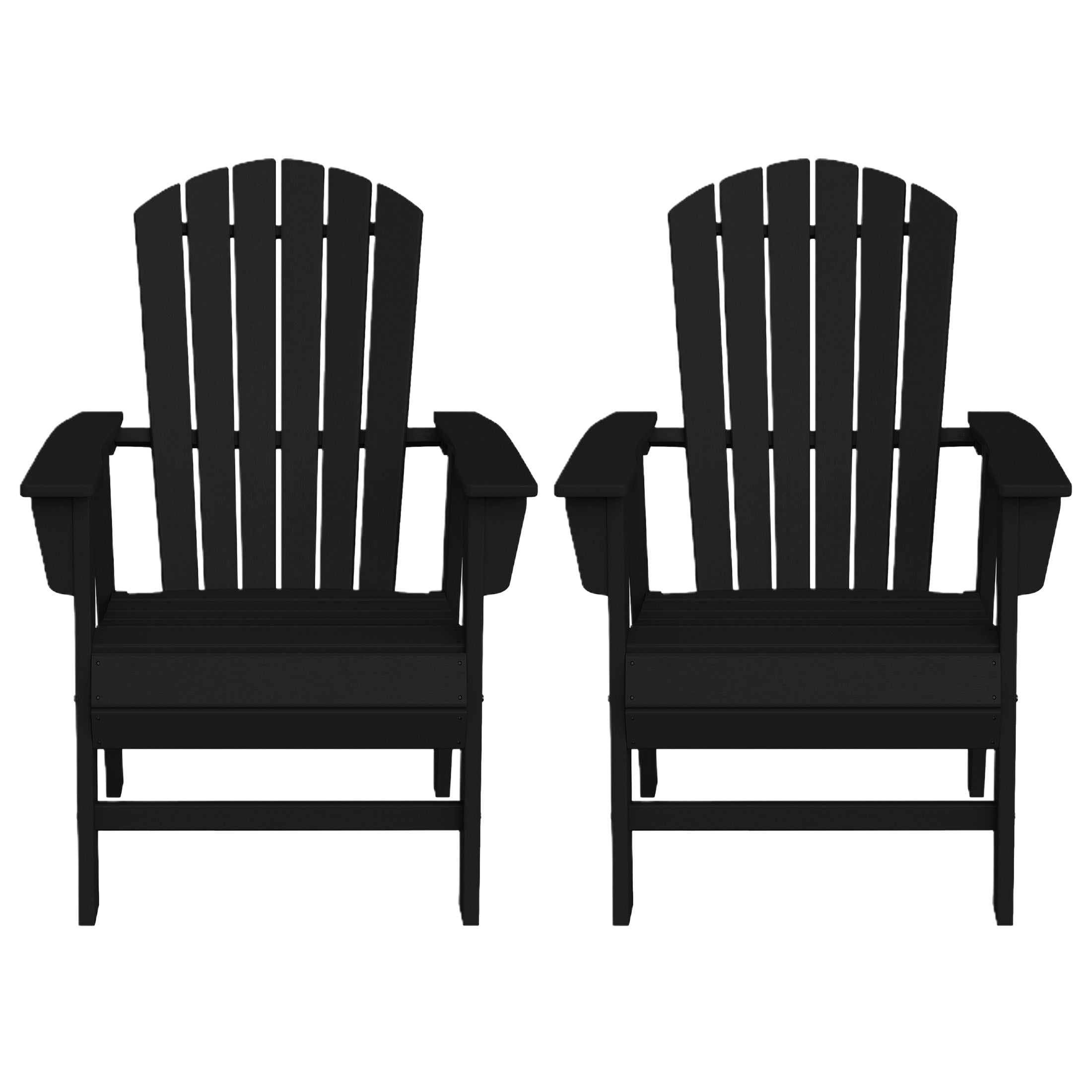 Portside Outdoor Modern HDPE Adirondack Patio Dining Chairs (Set of 2)