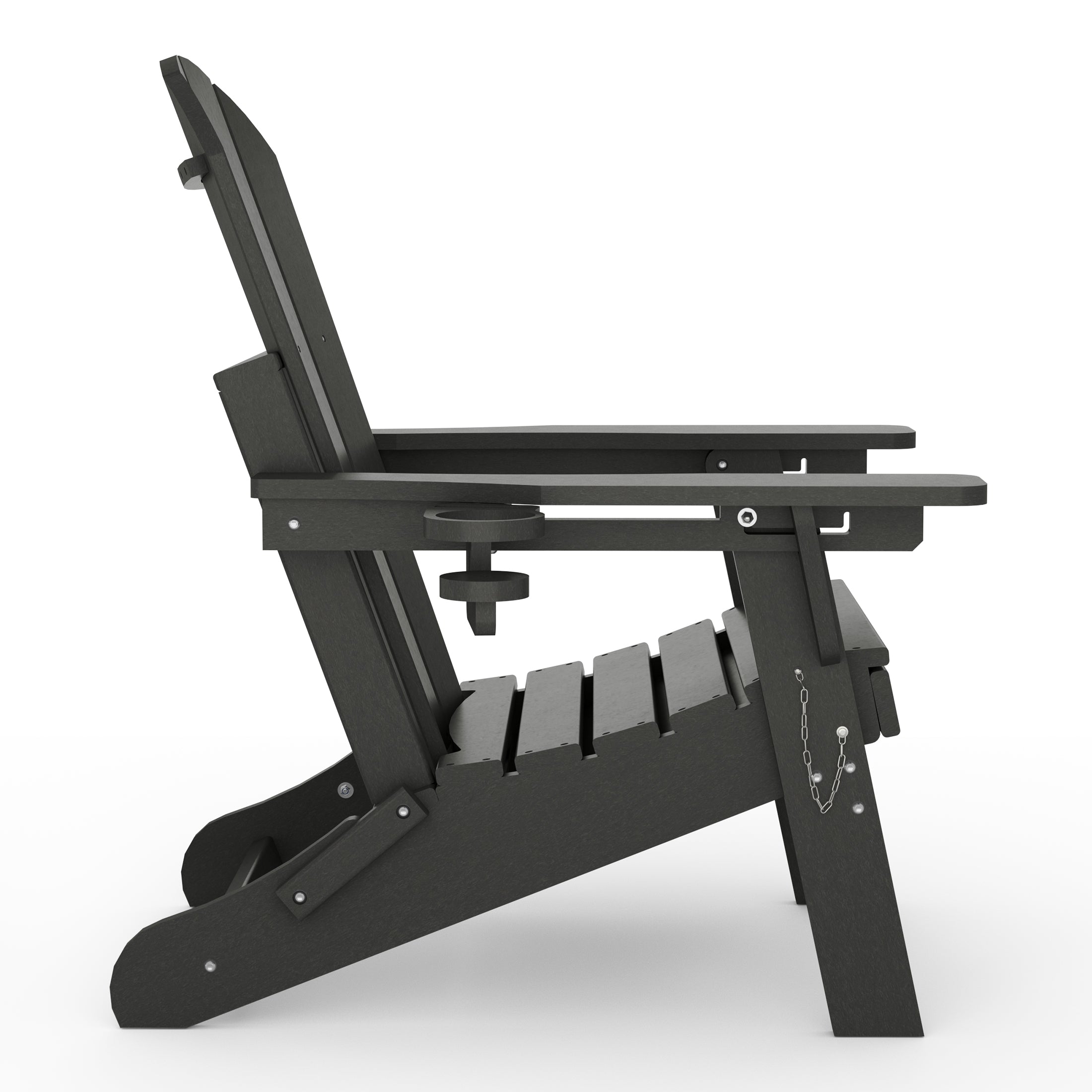 Paradise Folding Adjustable Adirondack Chair with Retractable Ottoman and Cup Holder