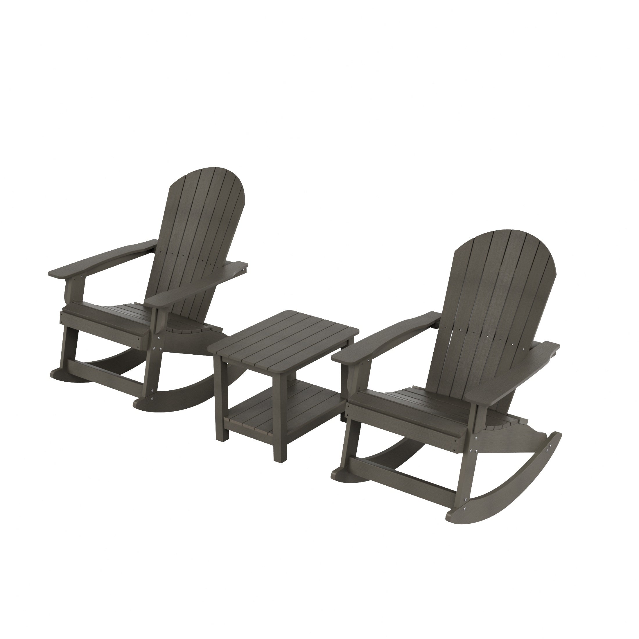 Florence 3-Piece HIPS Outdoor Rocking Adirondack Chair With Side Table