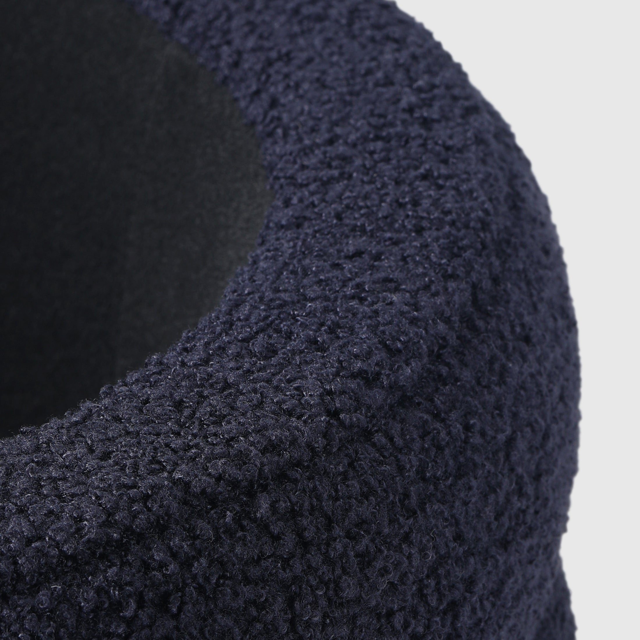 Celine Mid-Century Modern Faux Sherpa Round Storage Ottoman
