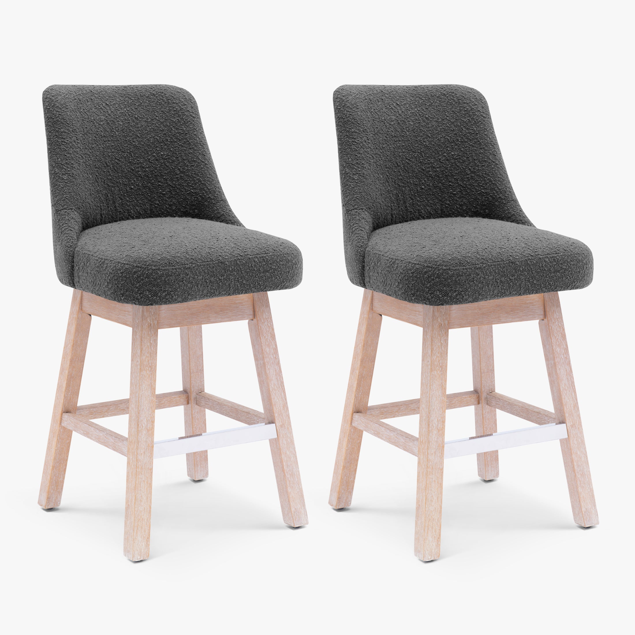 Amélie 26" Upholstered Swivel Counter Height Bar Stools (Set of 2)