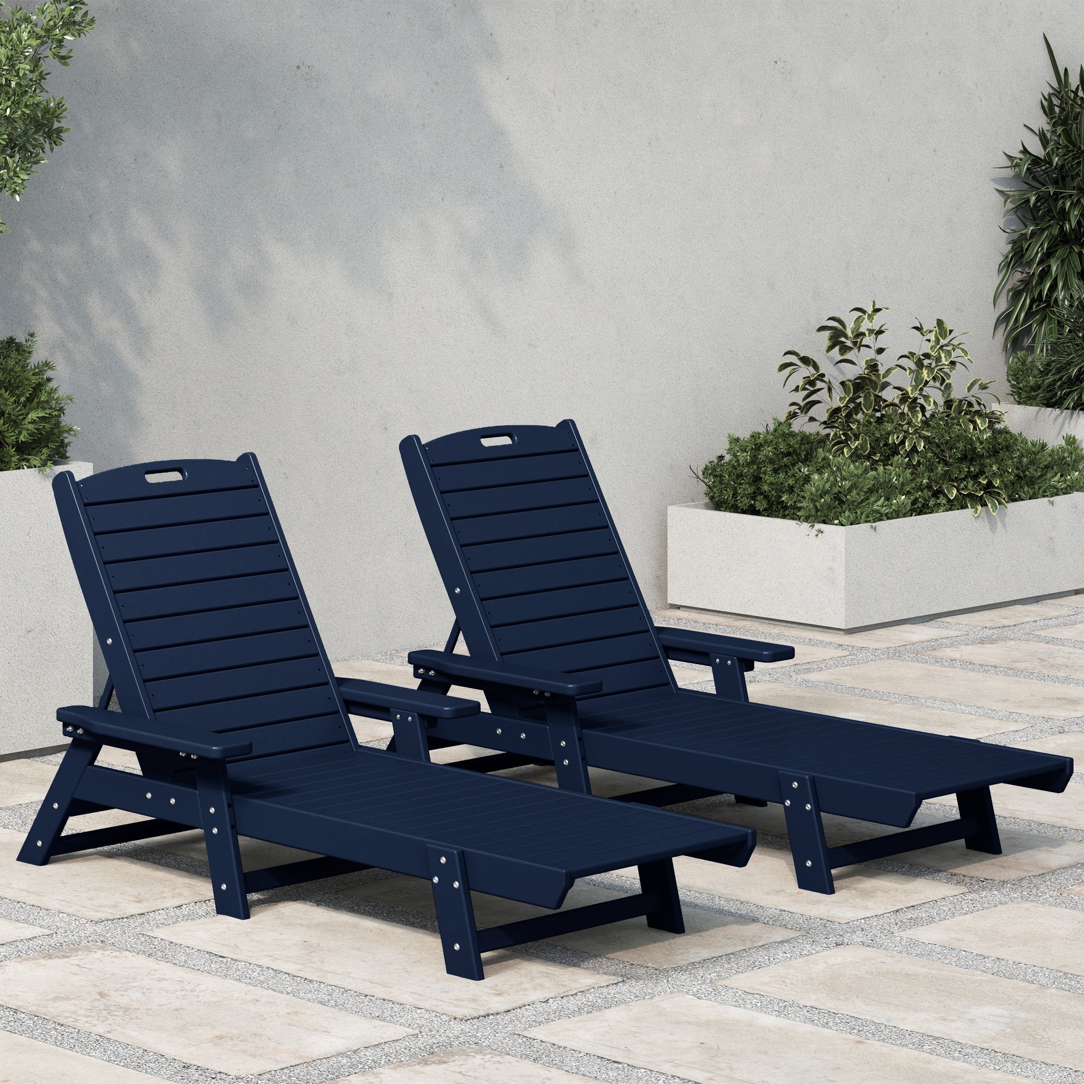 Paradise Poly Reclining Chaise Lounge (Set Of 2)