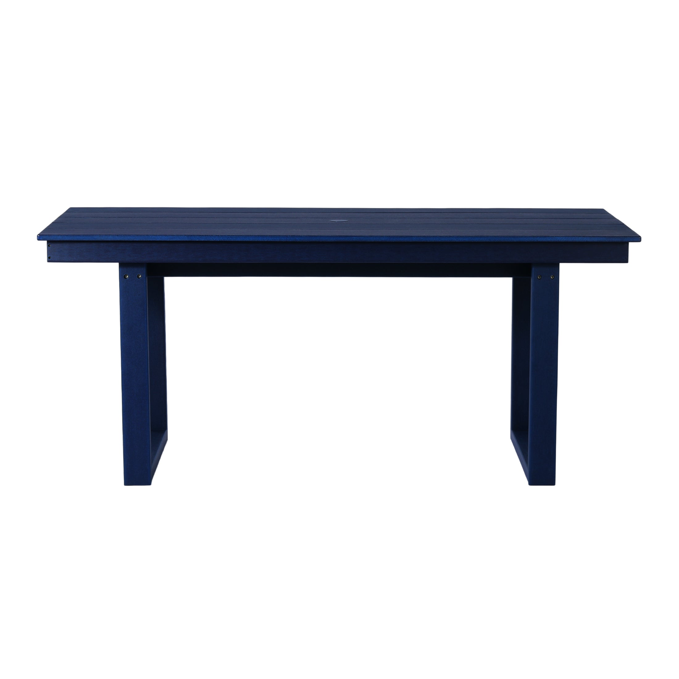 Cambria 68" Outdoor HDPE Modern Rectangular Patio Dining Table With Umbrella Hole