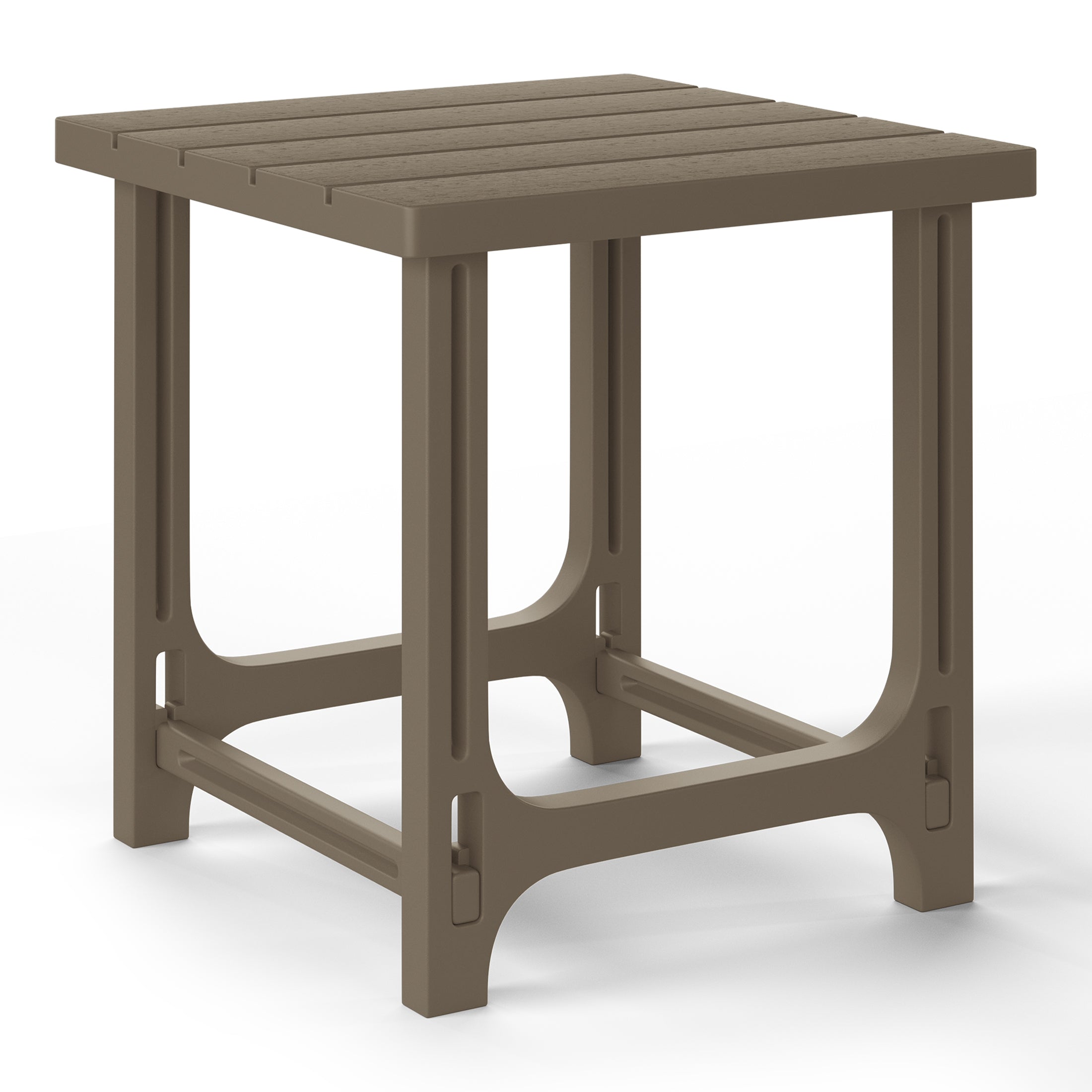 Cayman 3-Piece HDPE Outdoor Patio Adirondack Chair with Ottoman and 18" Side Table Set