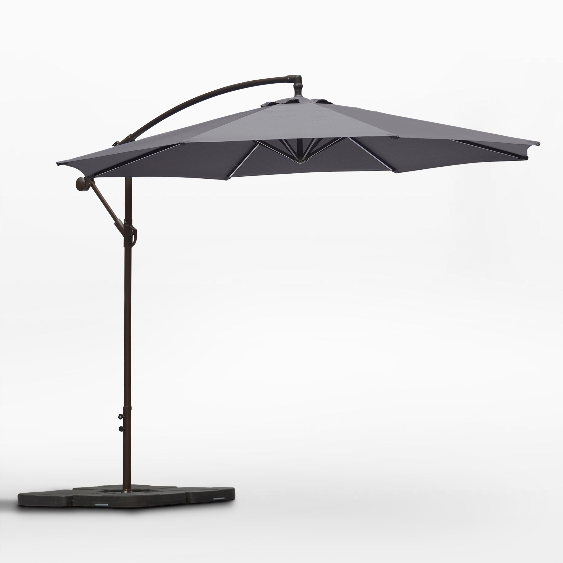 Elm 10 ft. Outdoor / Patio Cantilever Hanging Umbrella with weight base kit