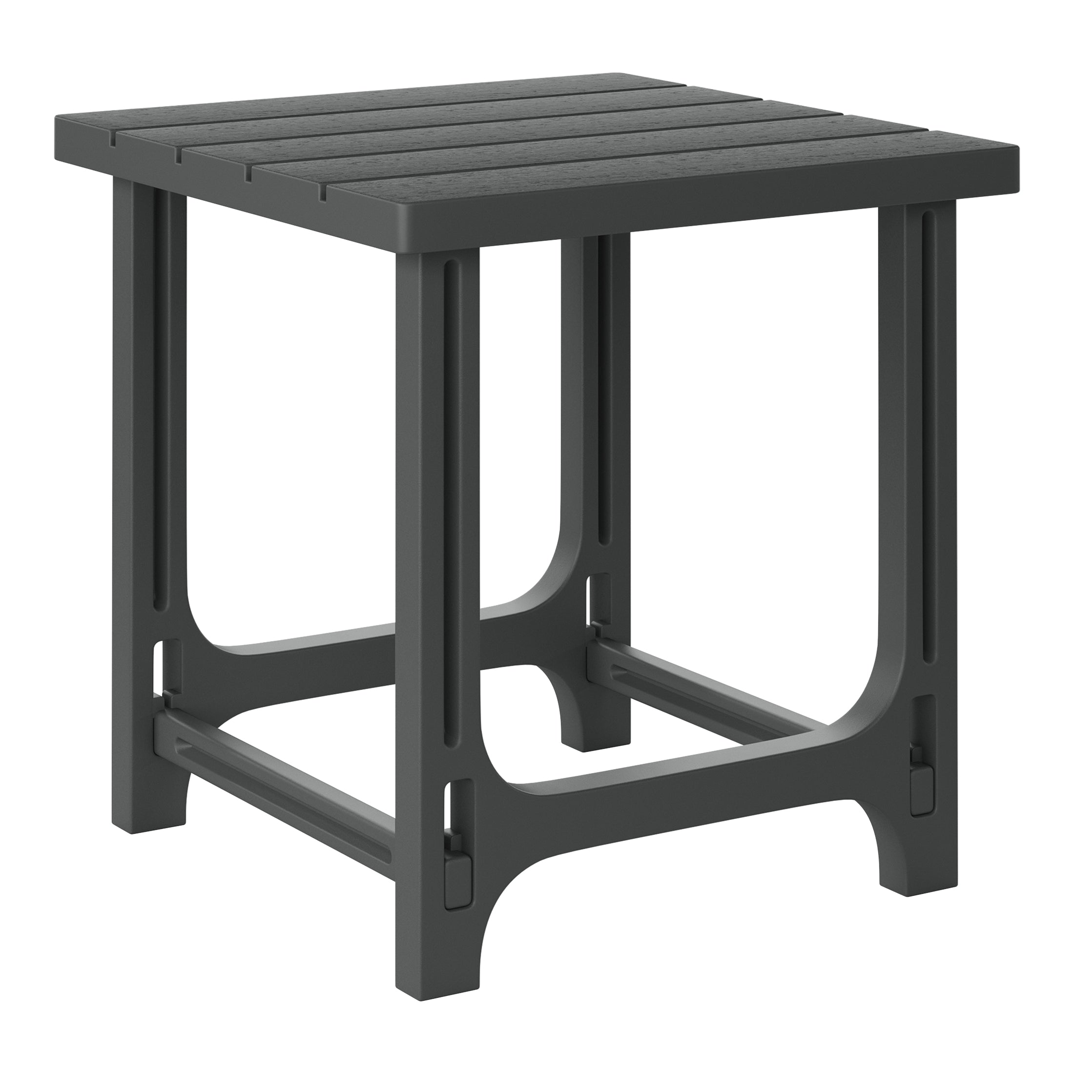 Cayman 2-Piece HDPE Plastic Adirondack Patio Chair With 18" Side Table Set