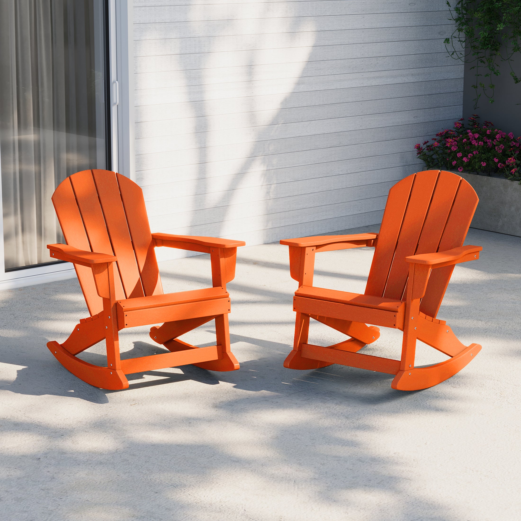 Paradise 2 piece set Outdoor / Patio Poly Adirondack rocking chairs ( 2 seater )