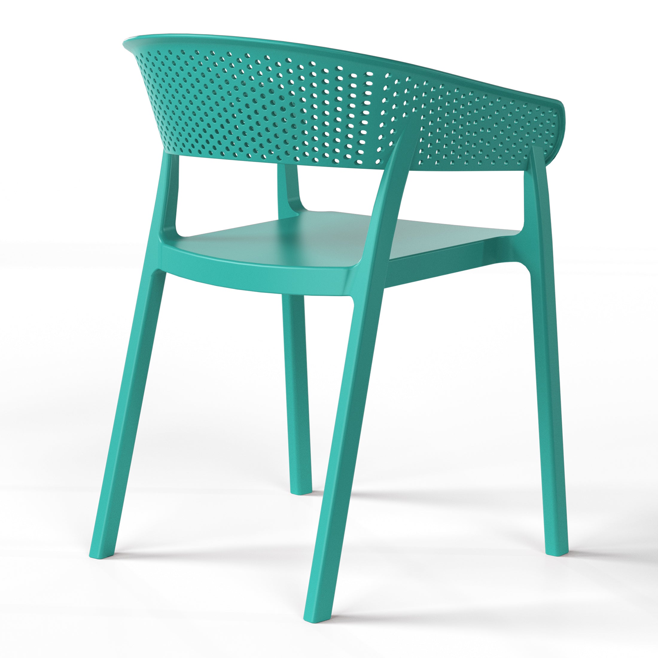 Sunshine Outdoor Modern Stackable Plastic Resin Patio Dining Armchair (Set of 2)