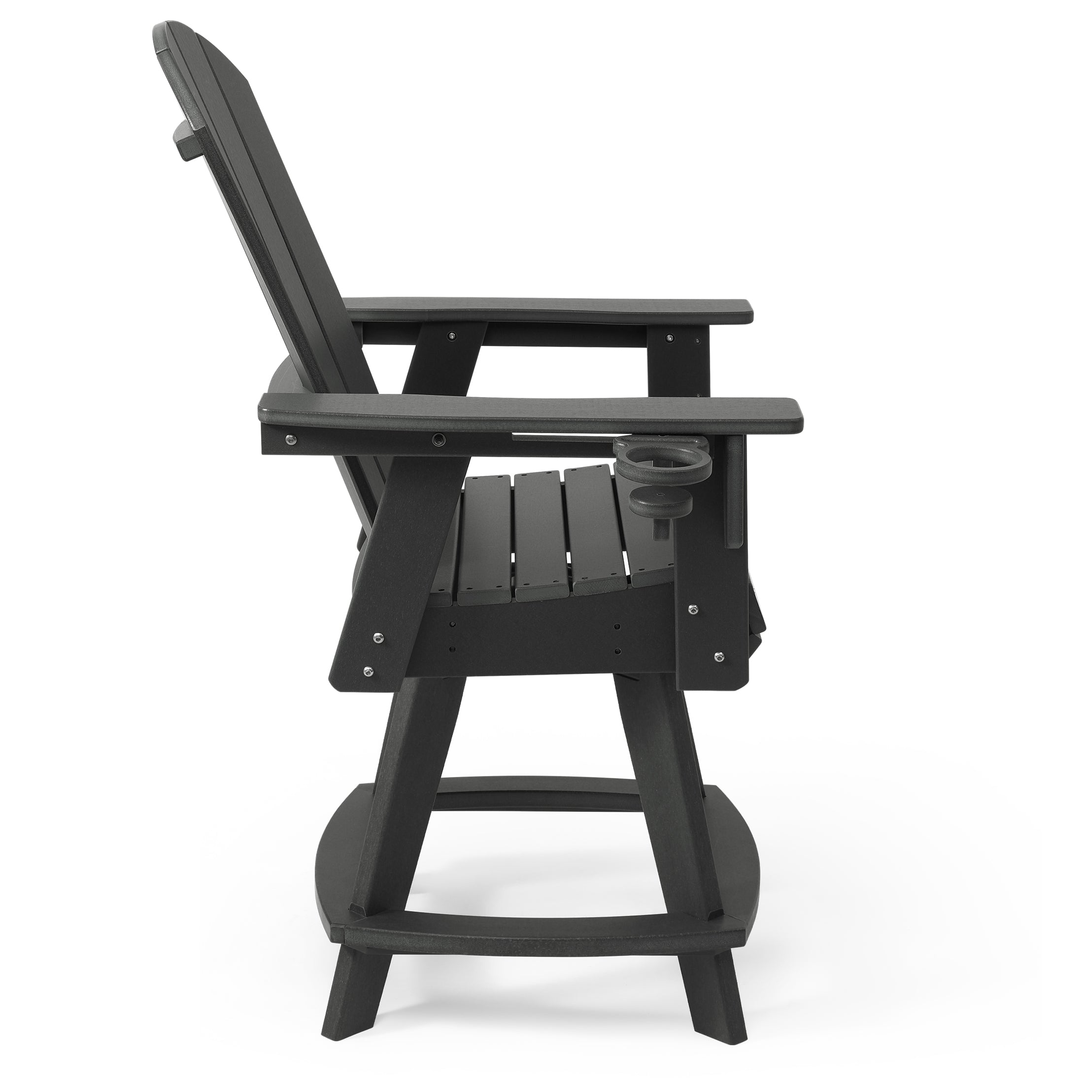 Paradise Outdoor HDPE Adirondack Swivel Counter Height Bar Chair With Cup Holder