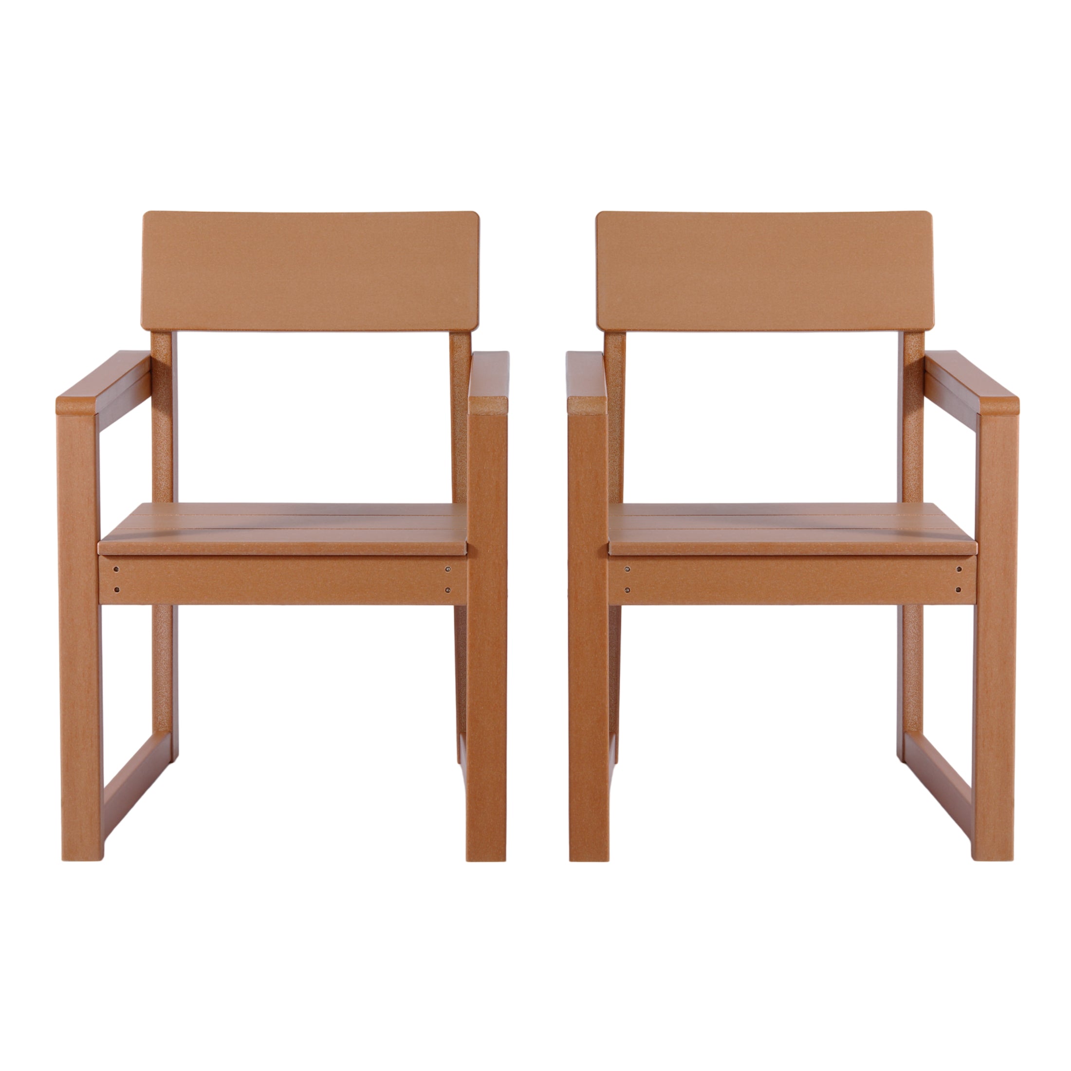 Cambria Modern HDPE Outdoor Patio Dining Arm Chairs (Set of 2)