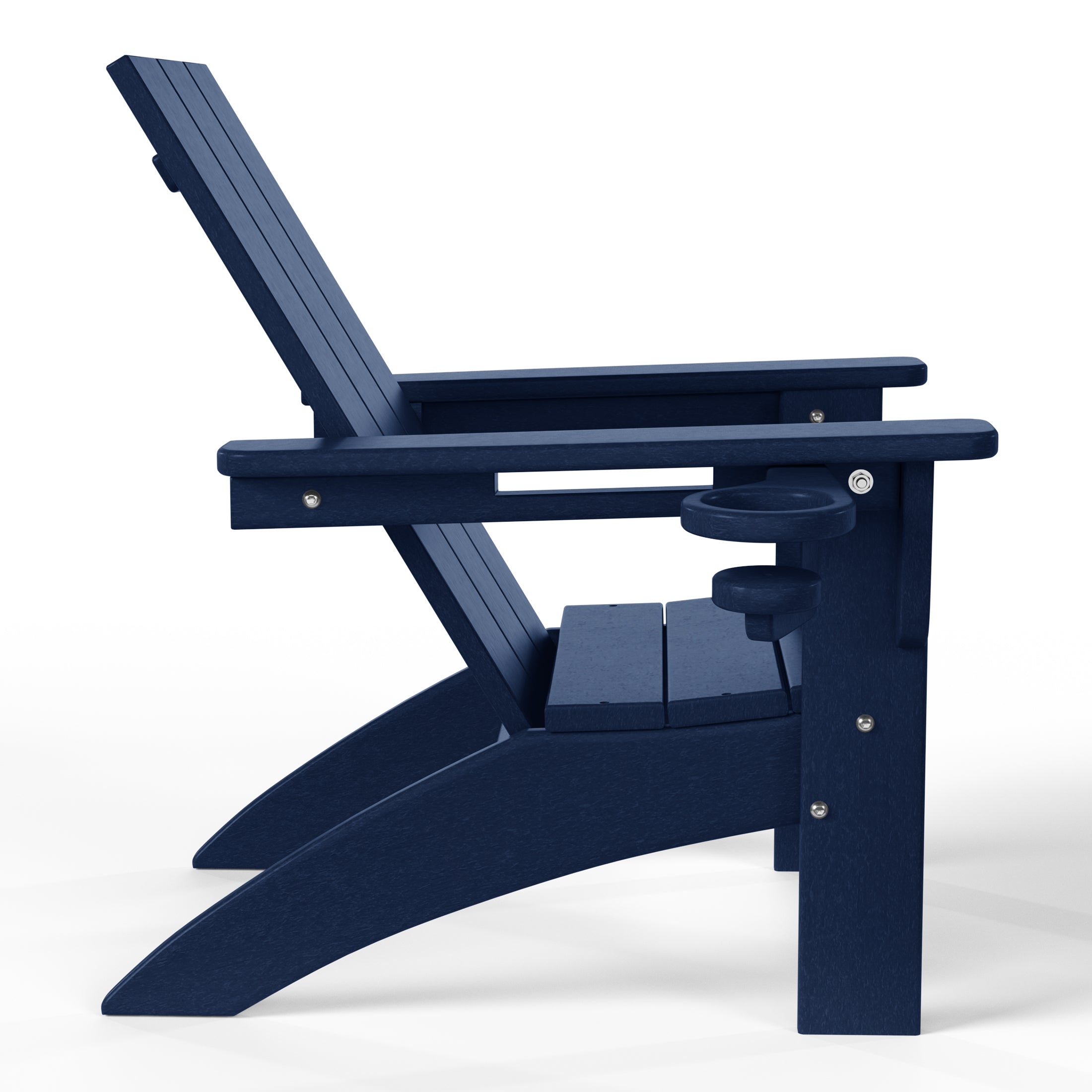 Palms 3-Piece Kids HDPE Modern Adirondack Chairs Set with Square Side Table and Cup Holders