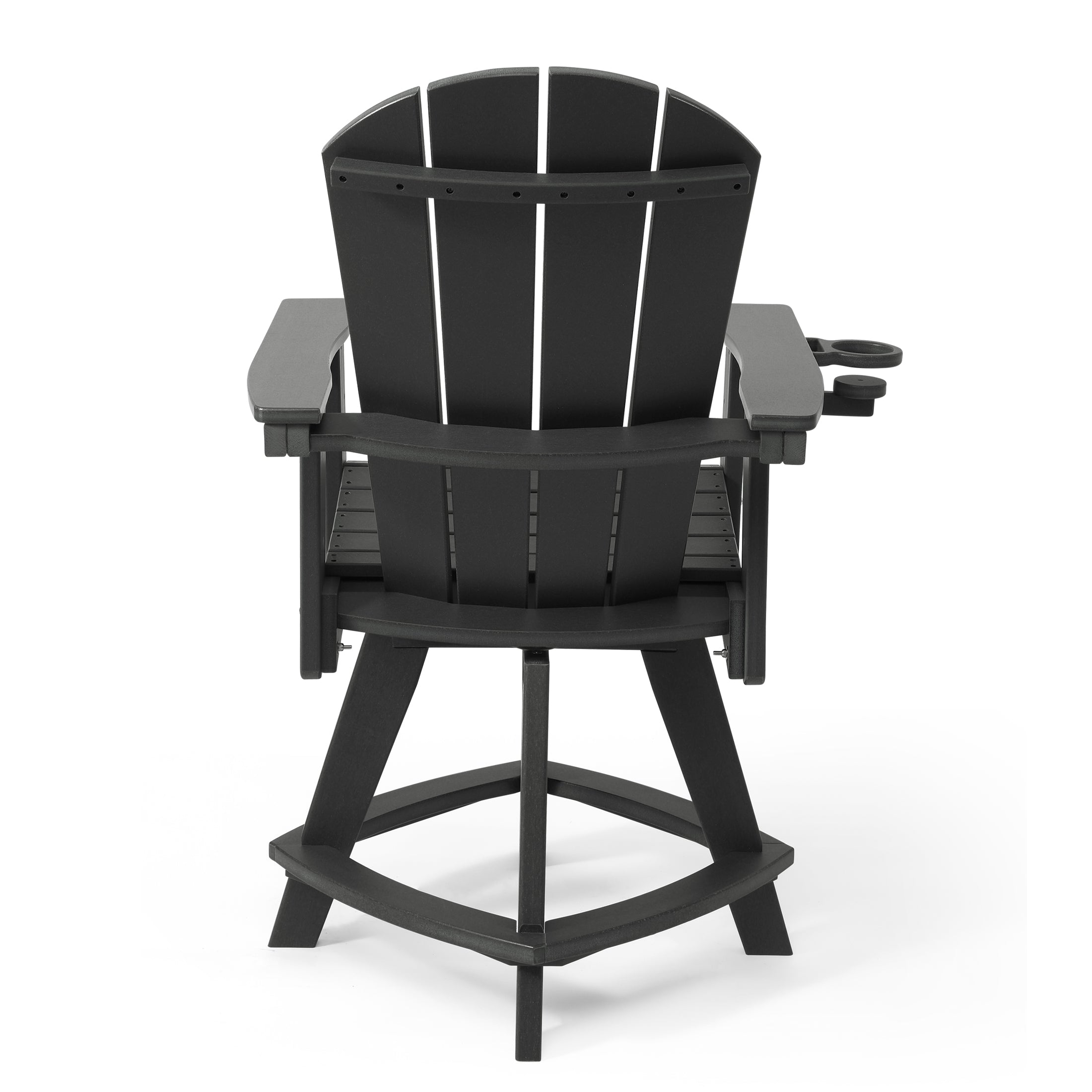Paradise Outdoor HDPE Adirondack Swivel Counter Height Bar Chair With Cup Holder