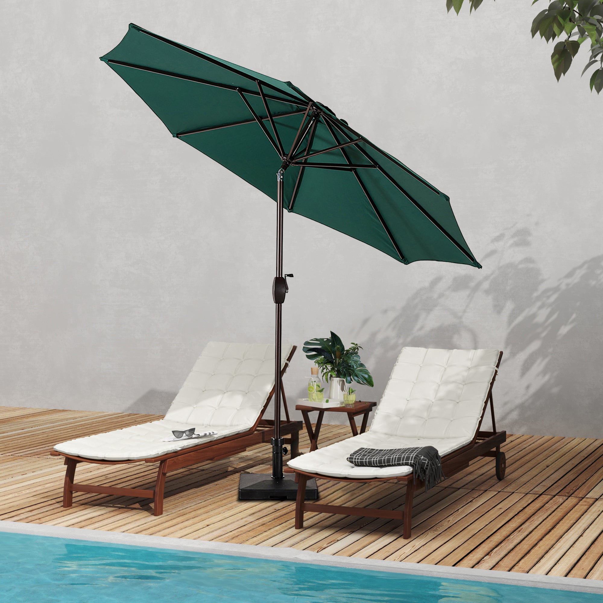 Cabana 9 ft. Patio Table Umbrella with 50 lbs concrete weight base kit