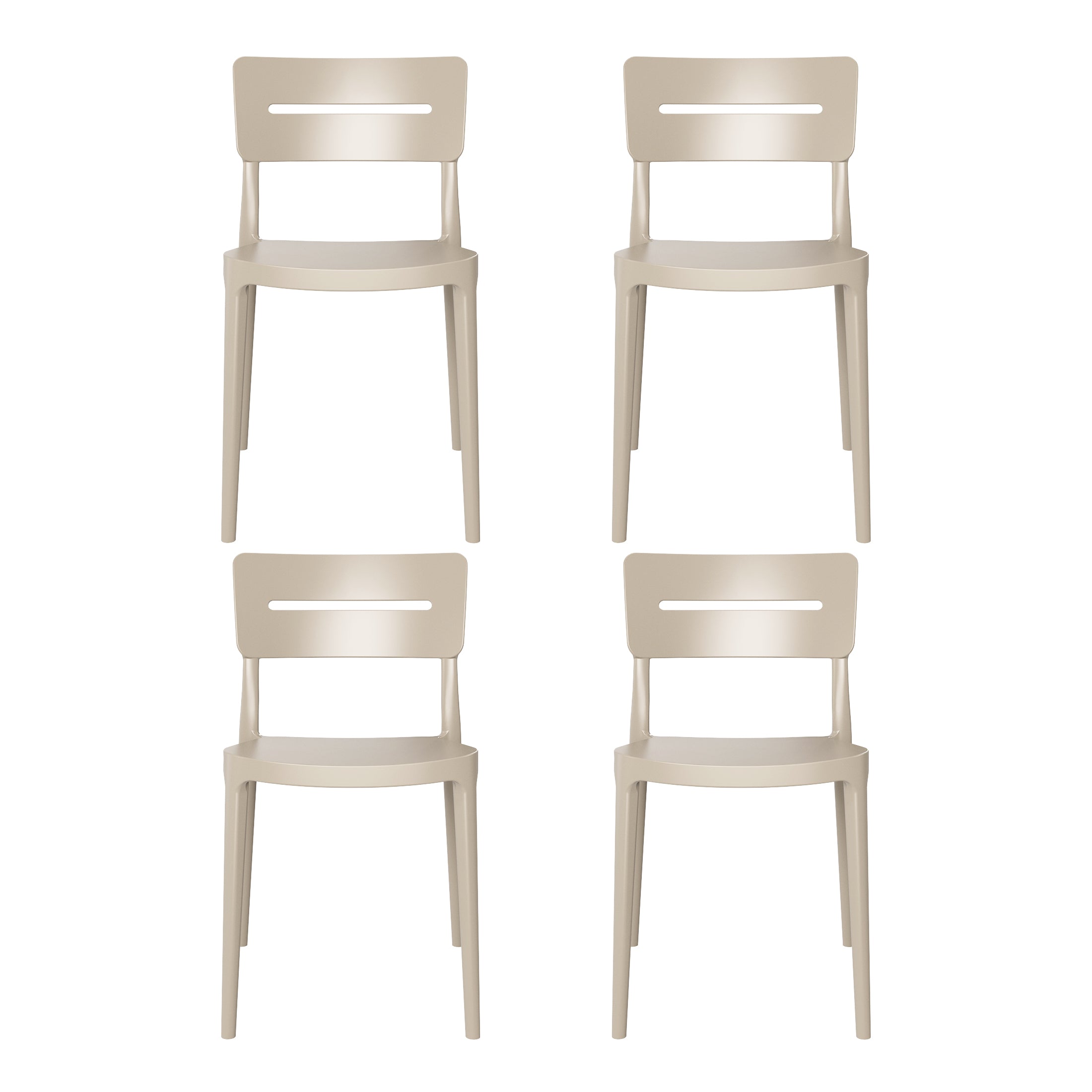Sunshine Outdoor Modern Stackable Plastic Patio Dining Chairs (Set of 4)