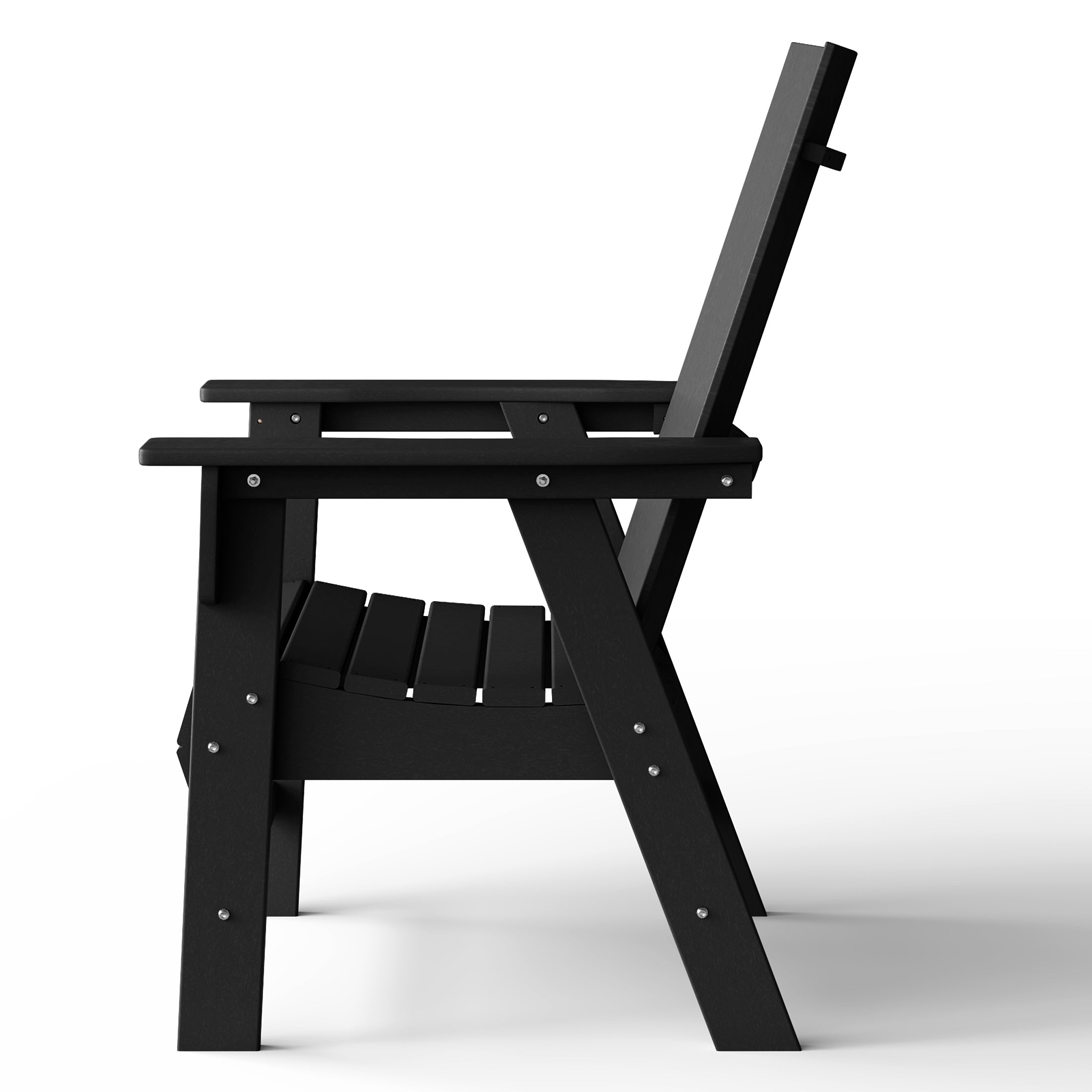 Palms Outdoor Patio HDPE Plastic Modern Adirondack Dining Chairs (Set of 2)