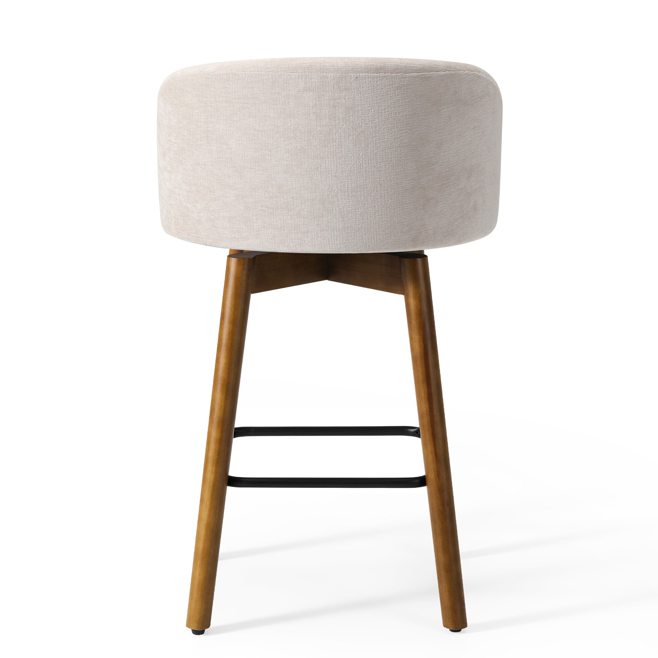 Danburry Modern Chenille Upholstered 26" Counter Height Swivel Bar Stools (Set of 2)