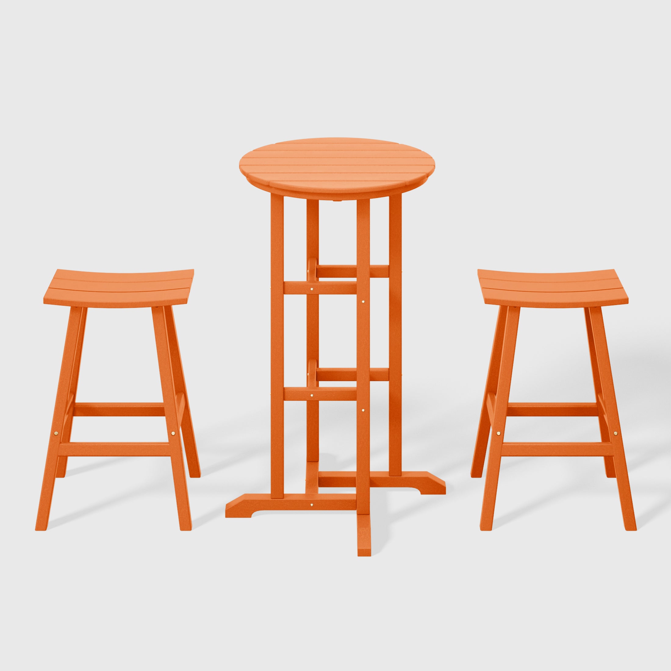 Paradise Outdoor Patio Bar Height Table and Bar Stool 3-Piece Dining Set