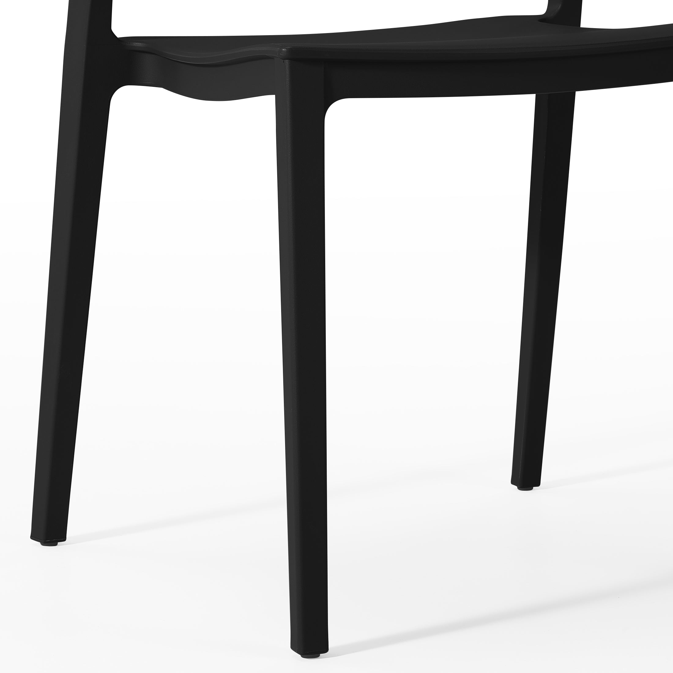 Sunshine Outdoor Modern Stackable Plastic Patio Bistro Dining Side Chairs (Set of 2)