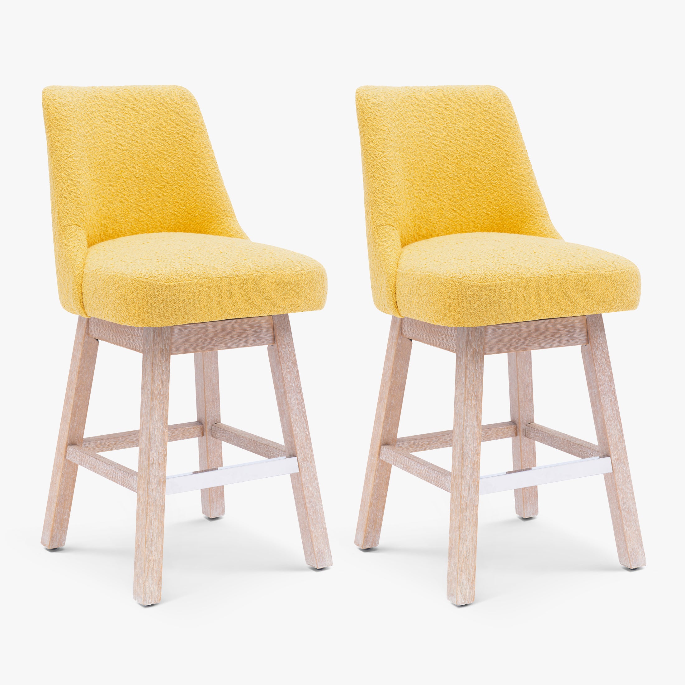 Amélie 26" Upholstered Swivel Counter Height Bar Stools (Set of 2)