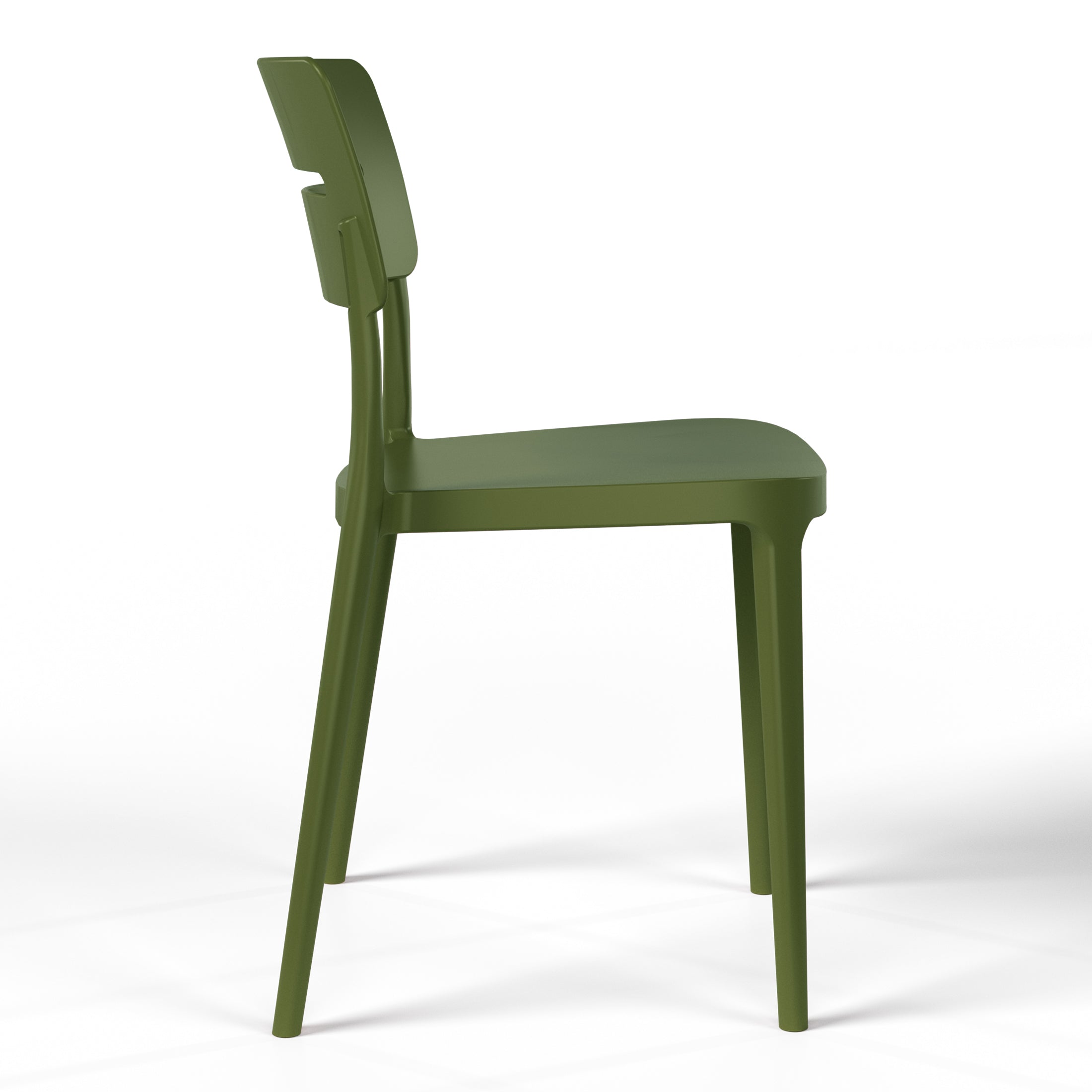 Sunshine Outdoor Modern Stackable Plastic Patio Dining Chairs (Set of 4)