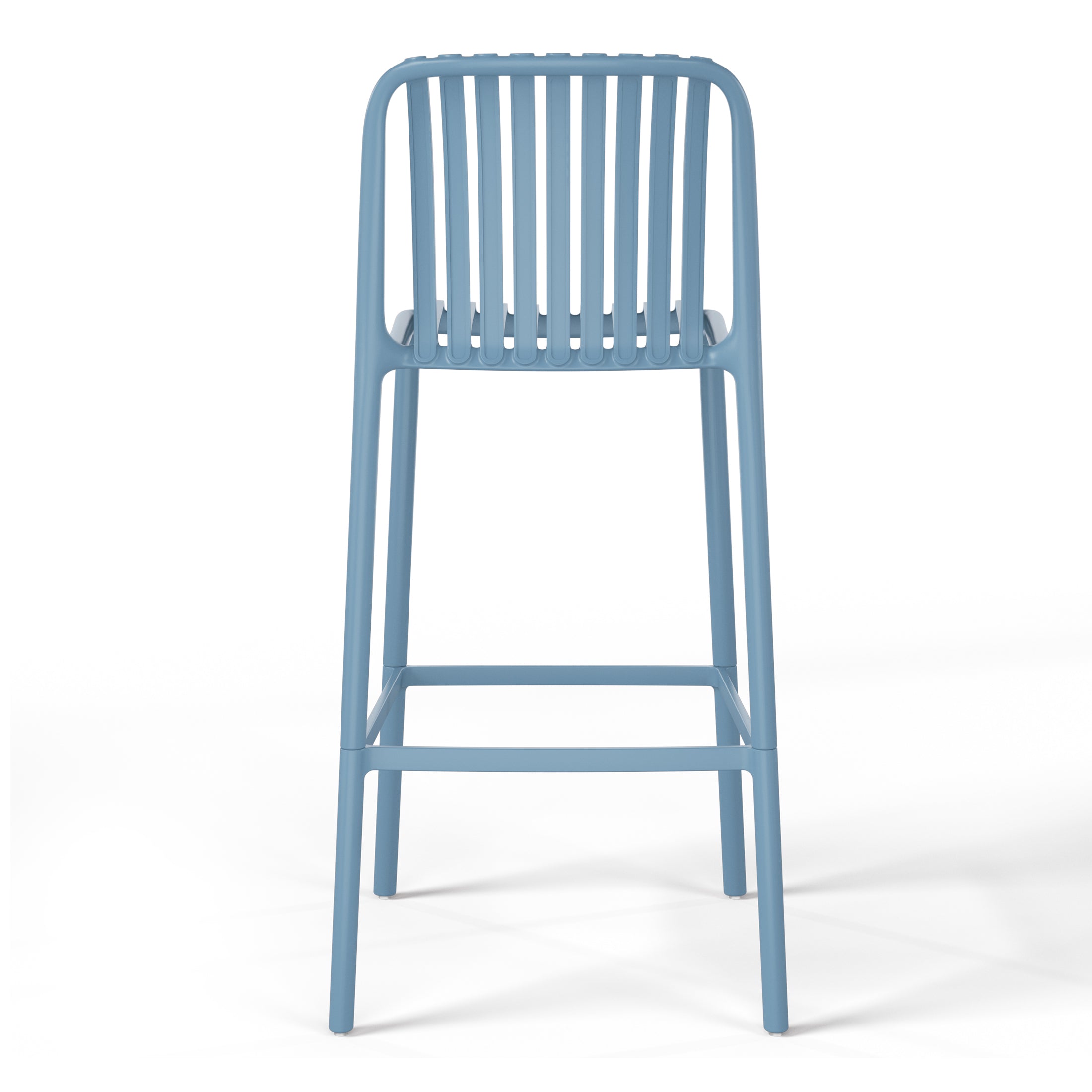 Sunshine 29.5" Outdoor Modern Polypropylene Plastic Patio Bar Height Stools (Set of 2)