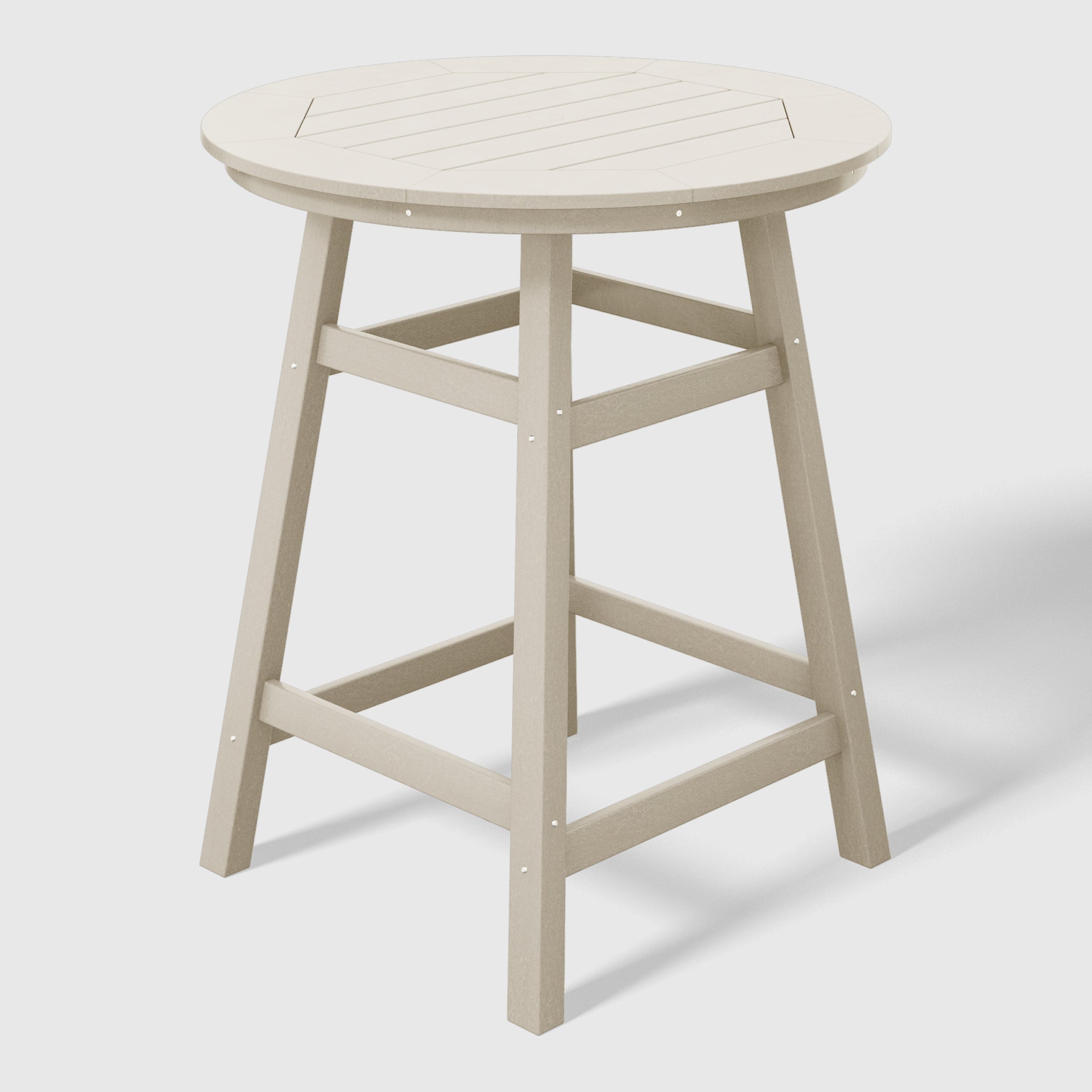 Paradise 5-Piece HDPE Outdoor Patio Dining Bar Bistro Table Set with Counter High Round Bar Stools