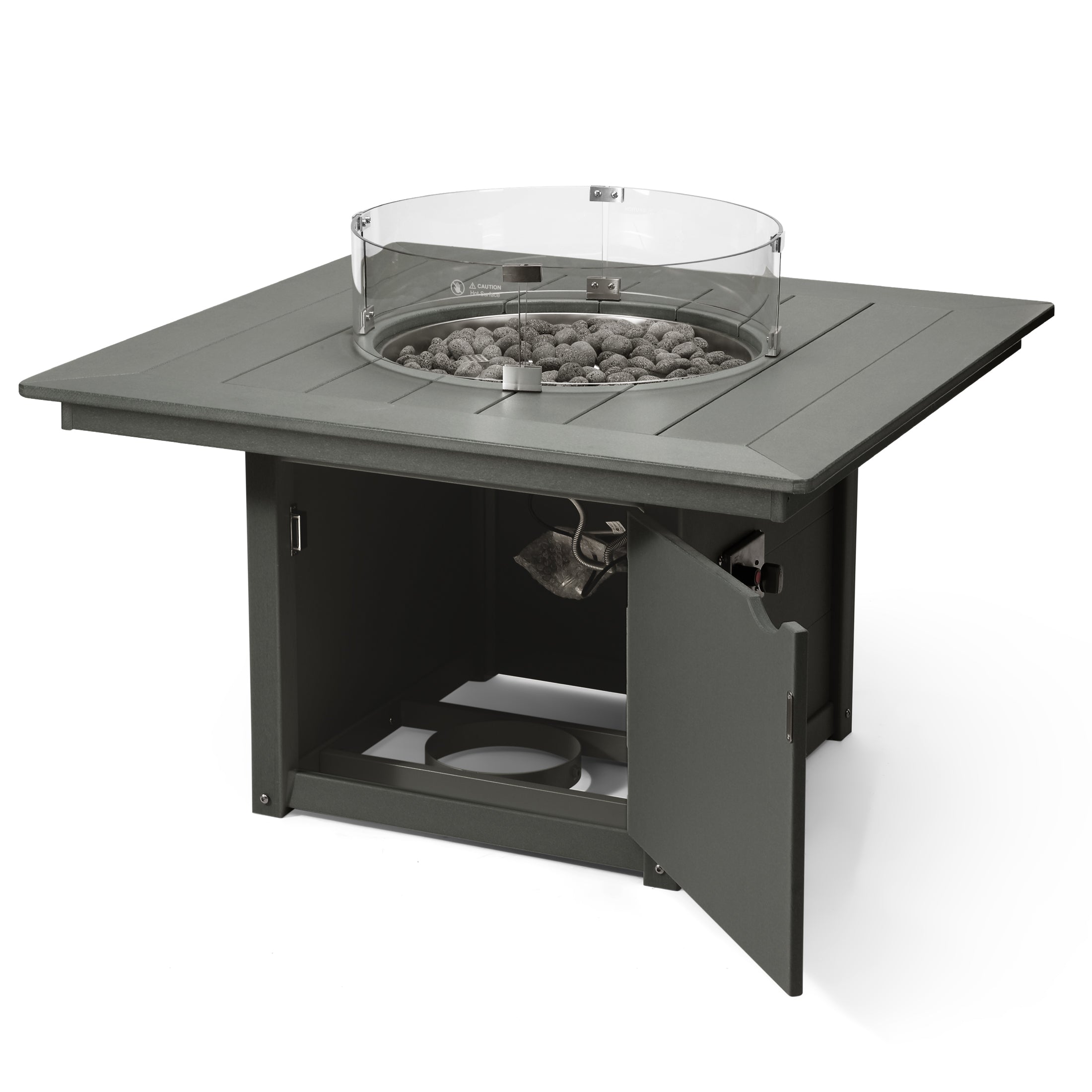 Sol 42" Modern Outdoor Patio Propane Square Fire Pit Table