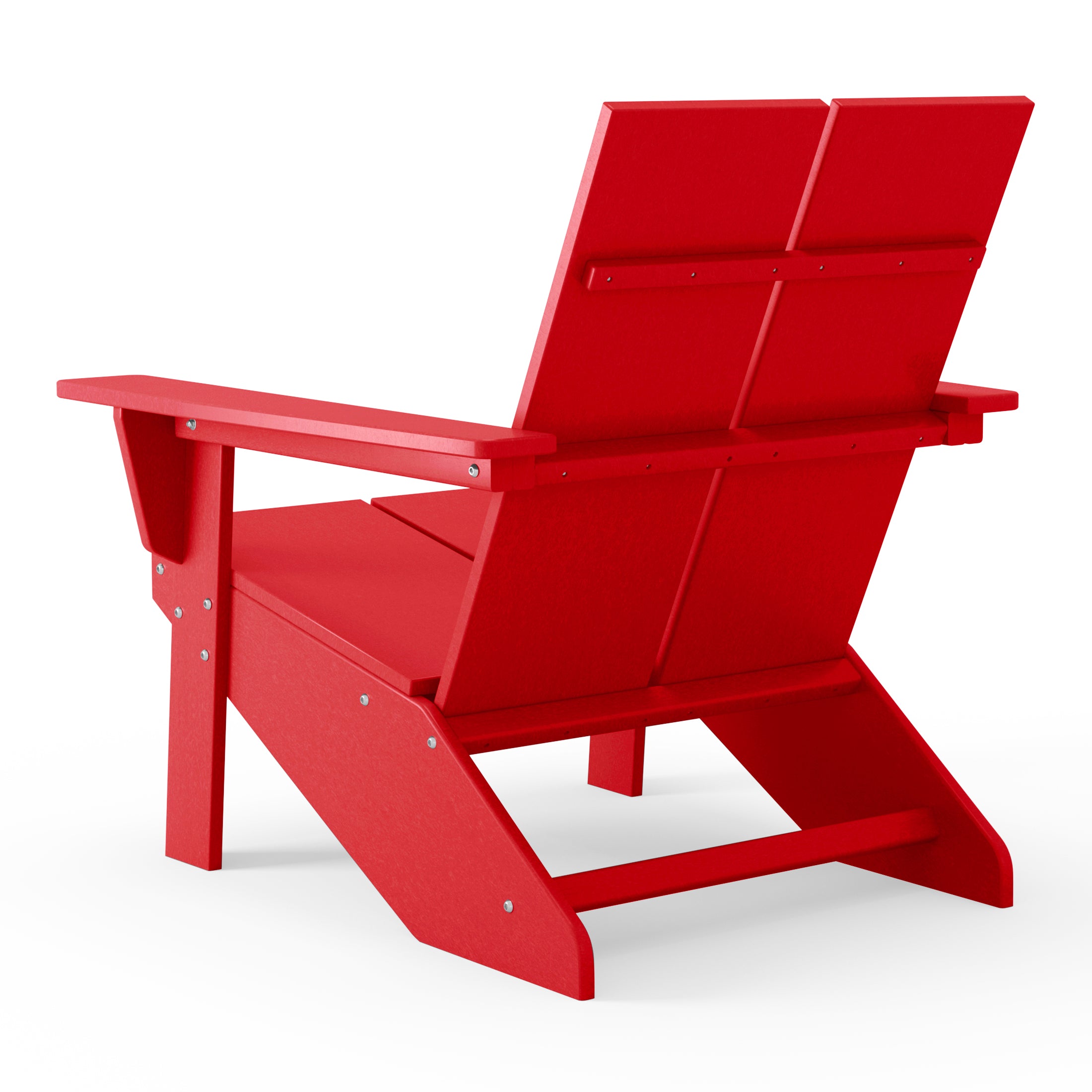Seaview Outdoor HDPE Modern Adirondack Chair with Cup Holder
