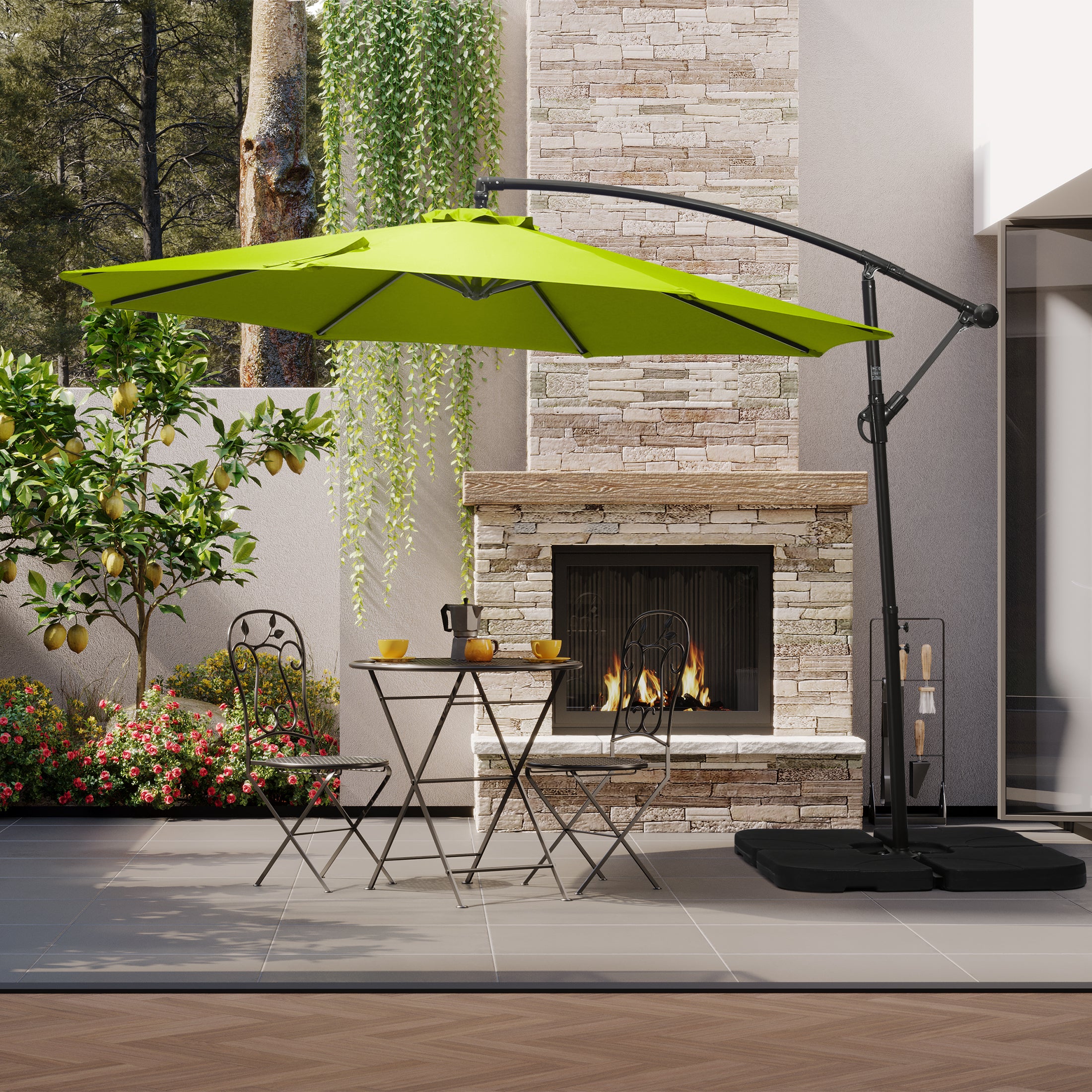 Elm 10 ft. Outdoor / Patio Cantilever Hanging Umbrella