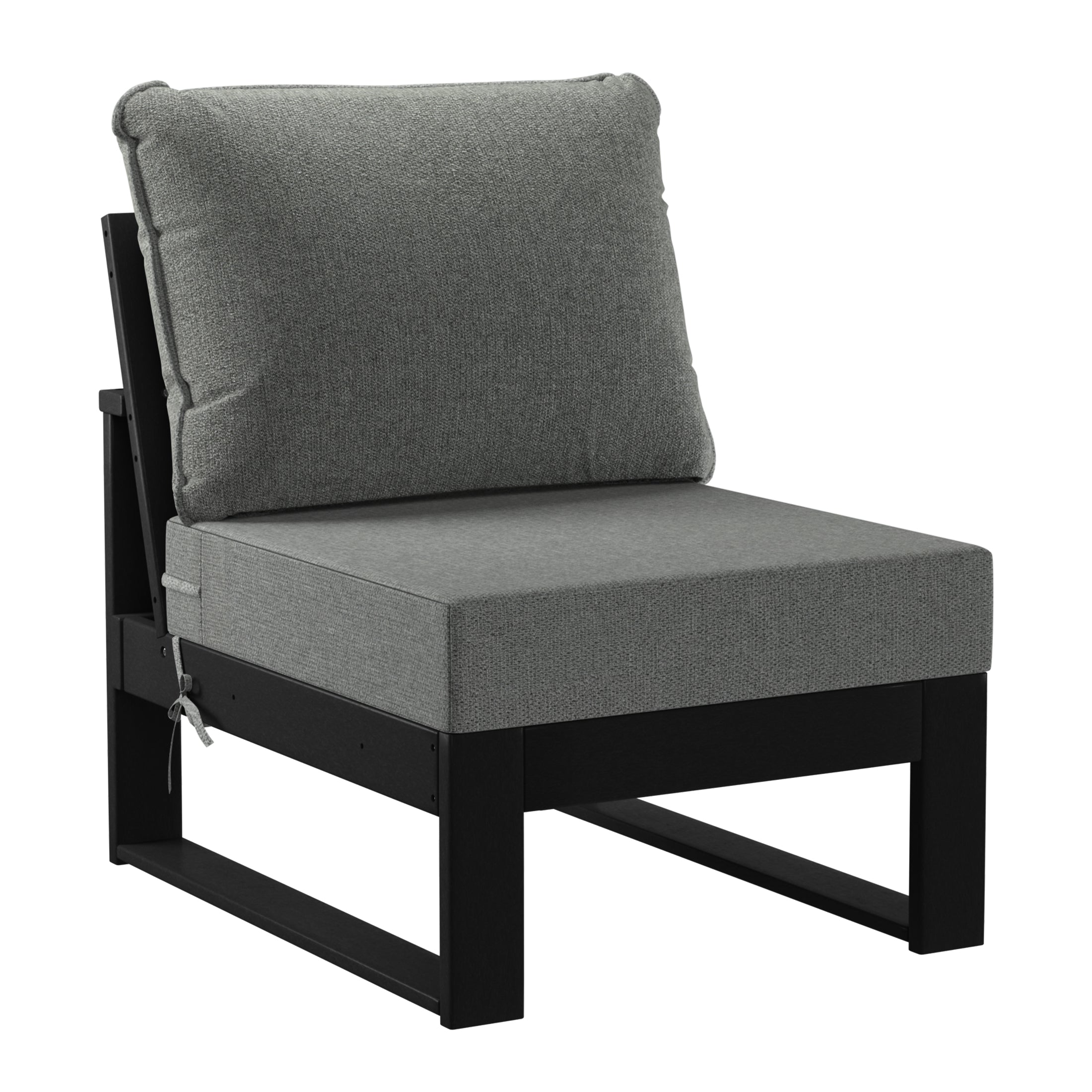Rockaway Outdoor HDPE All-Weather Modern Deep Seating Patio Sofa with Waterproof Cushions