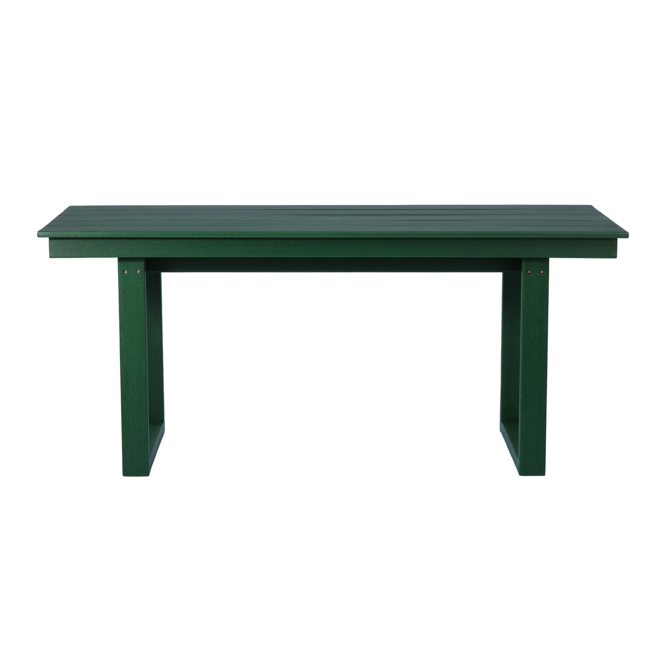 Cambria 68" Outdoor HDPE Modern Rectangular Patio Dining Table With Umbrella Hole
