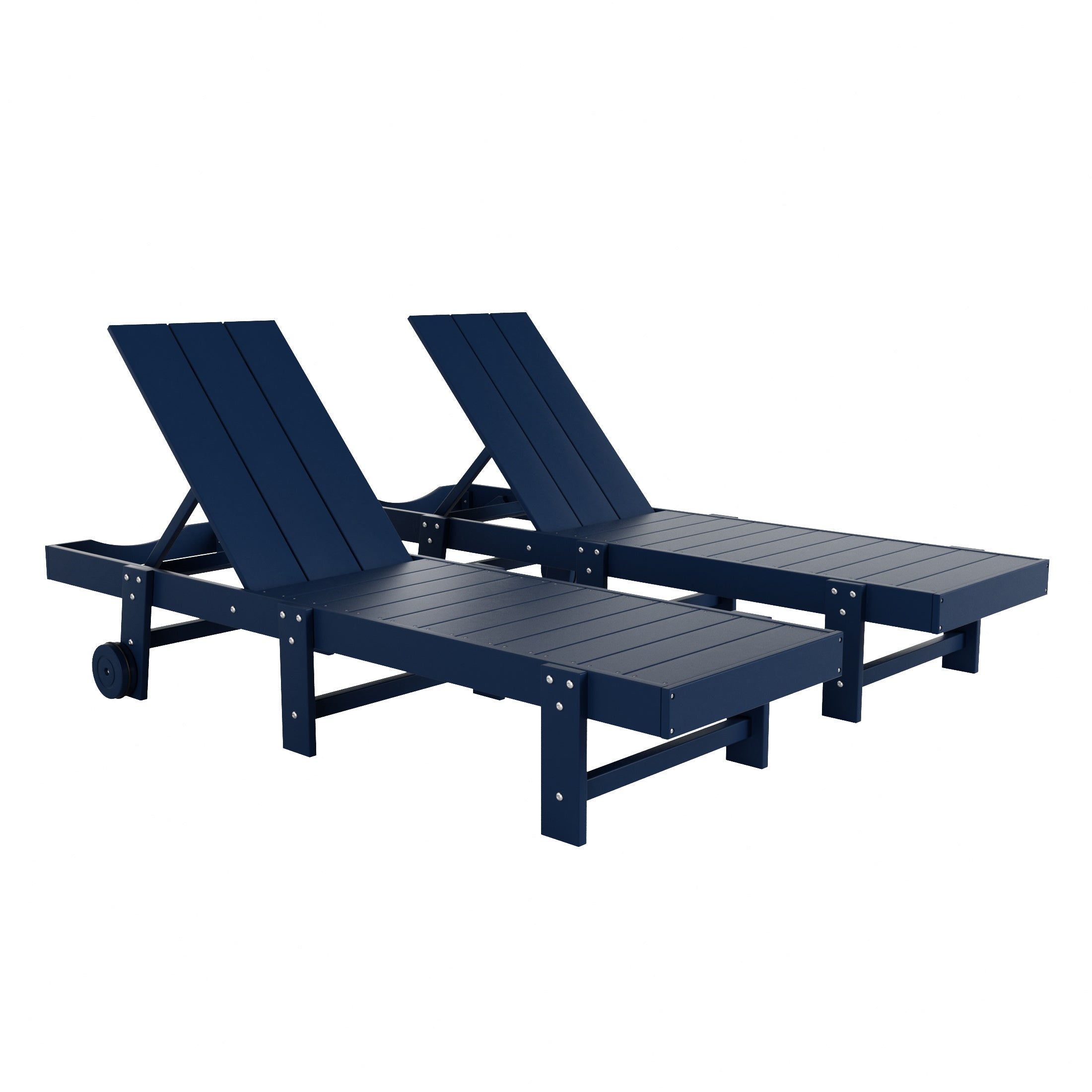 Palms Modern Poly Reclining Chaise Lounge With Wheels
