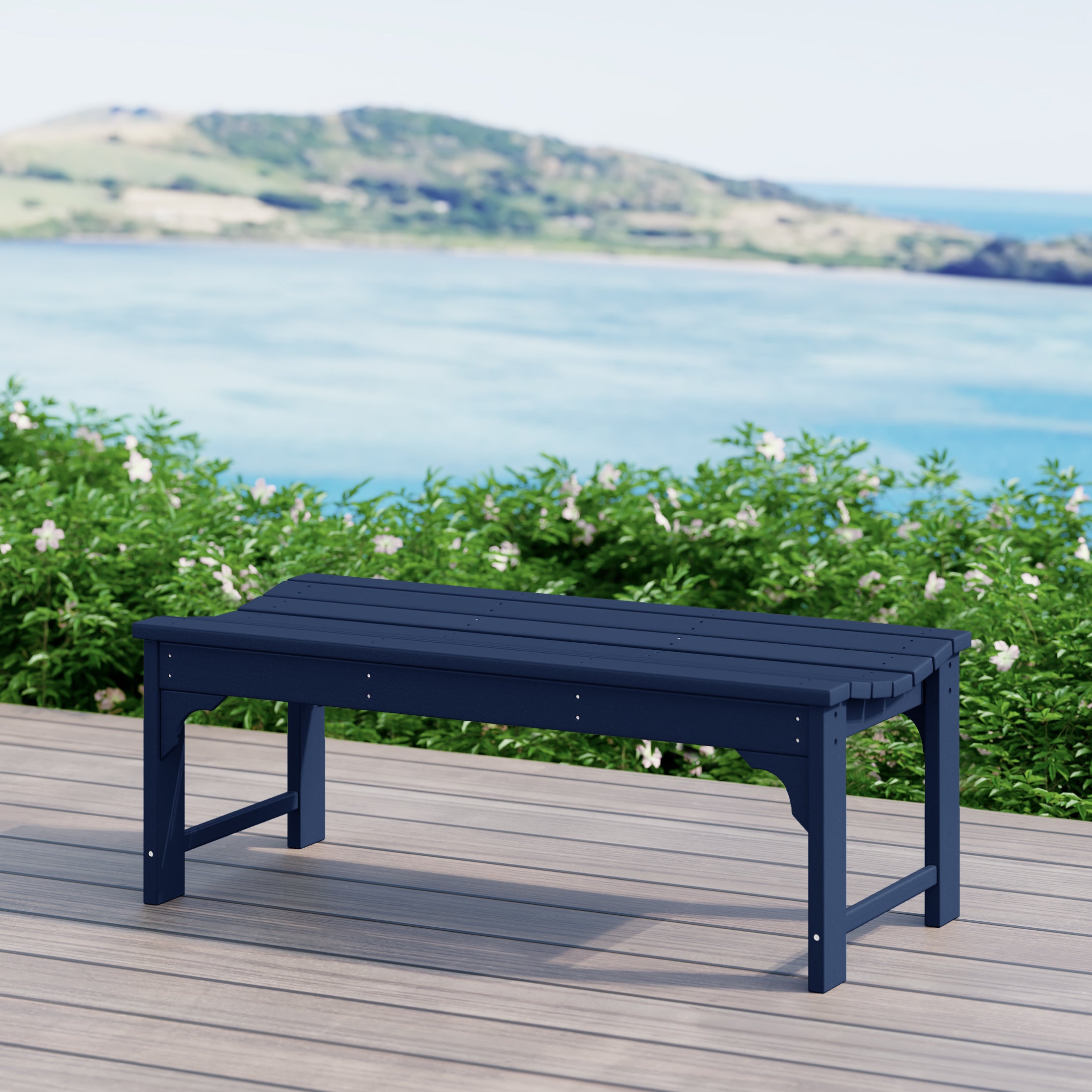 Paradise Westintrends 48" length backless Poly Westin Trendsod Outdoor / Garden bench