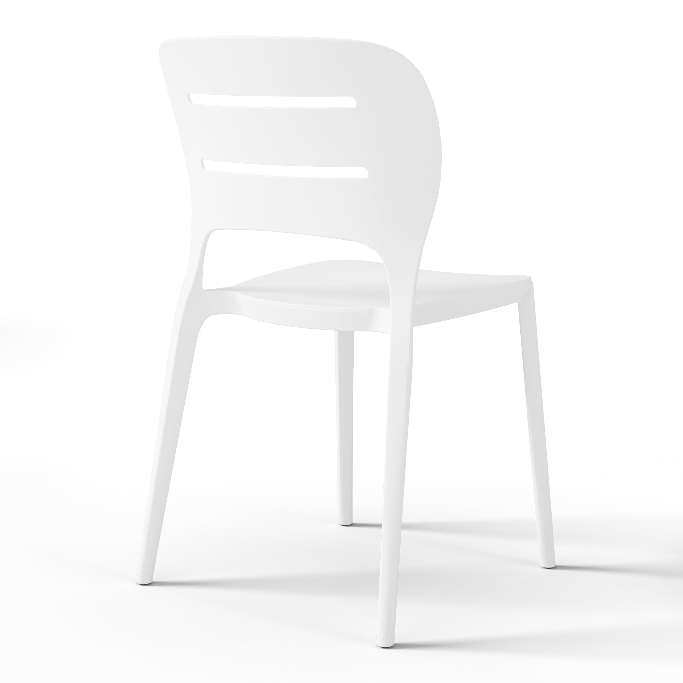 Sunshine Outdoor Modern Stackable Plastic Patio Dining Side Chairs (Set of 2)