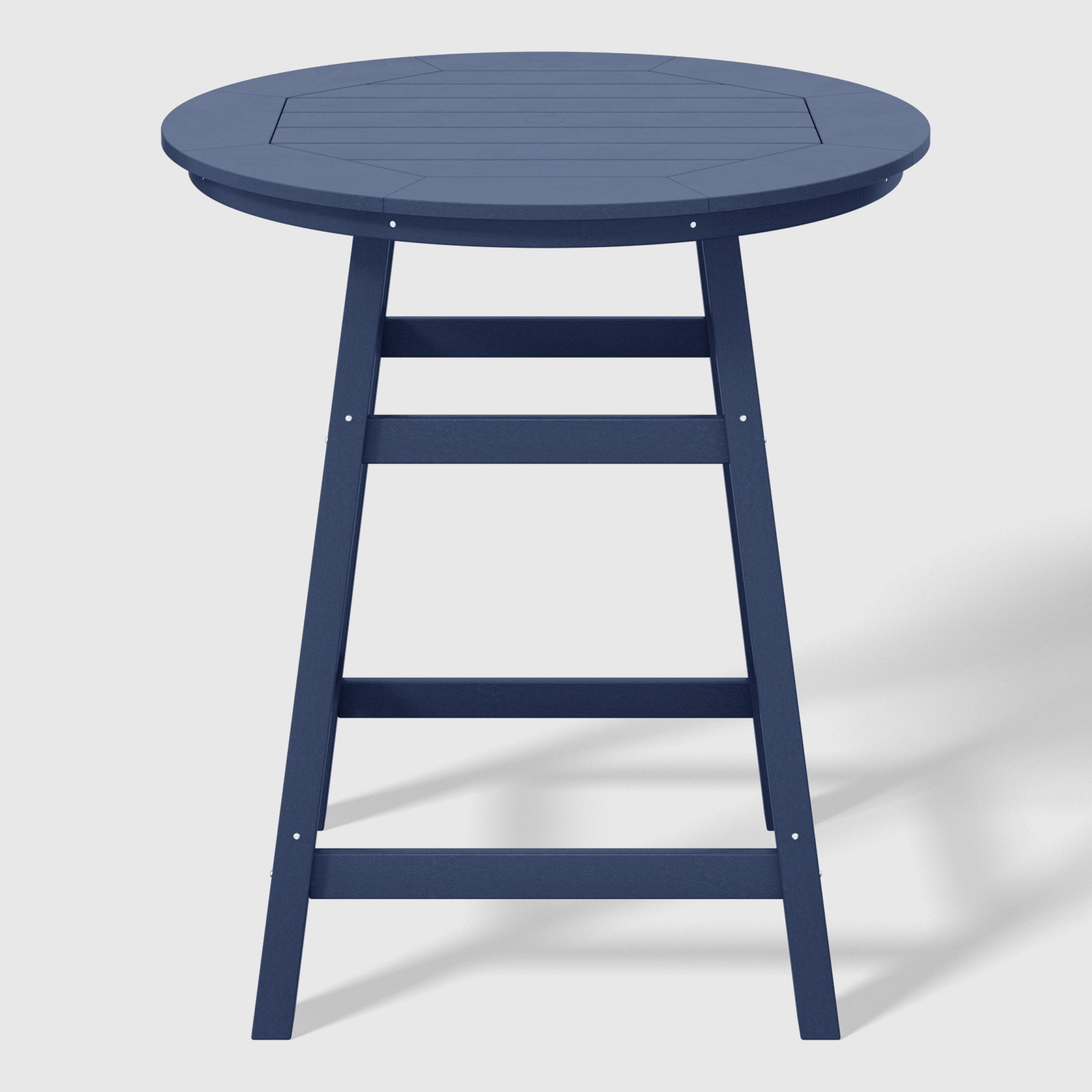 Paradise 5-Piece HDPE Outdoor Patio Dining Bar Bistro Table Set with Counter High Round Bar Stools