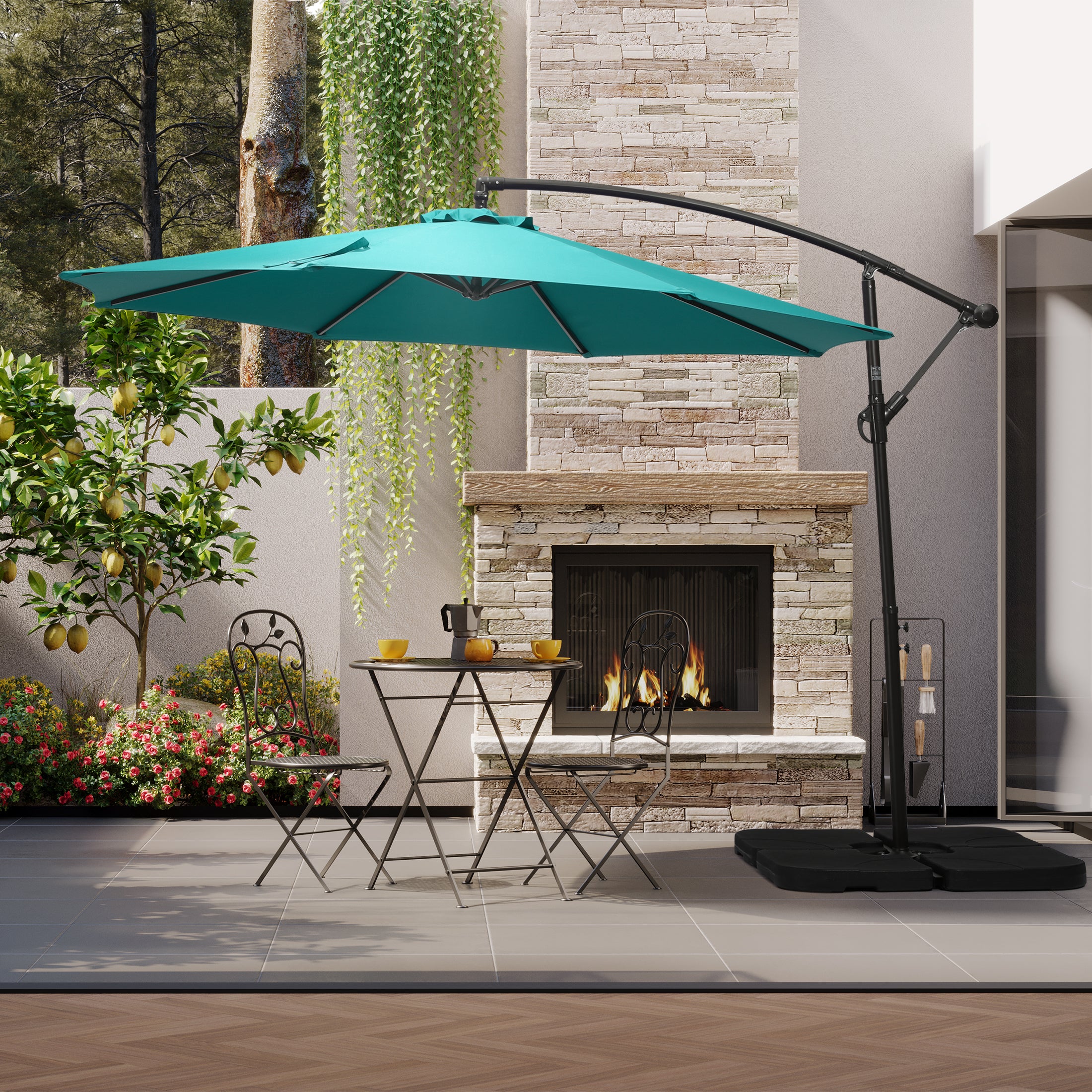 Elm 10 ft. Outdoor / Patio Cantilever Hanging Umbrella