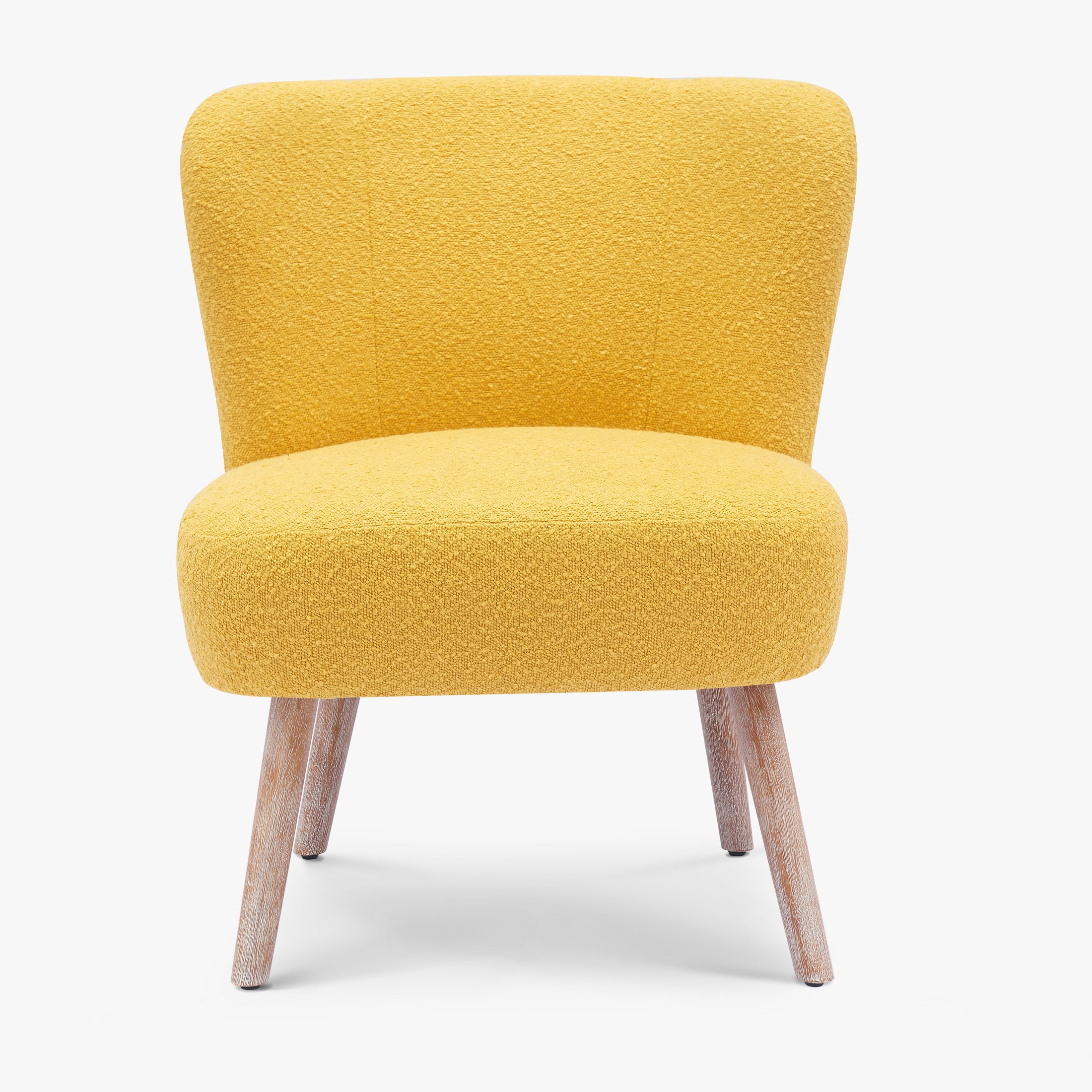 Amélie 4-Piece Set Mid-Century Boucle Accent Chairs with Ottoman Foot Stools