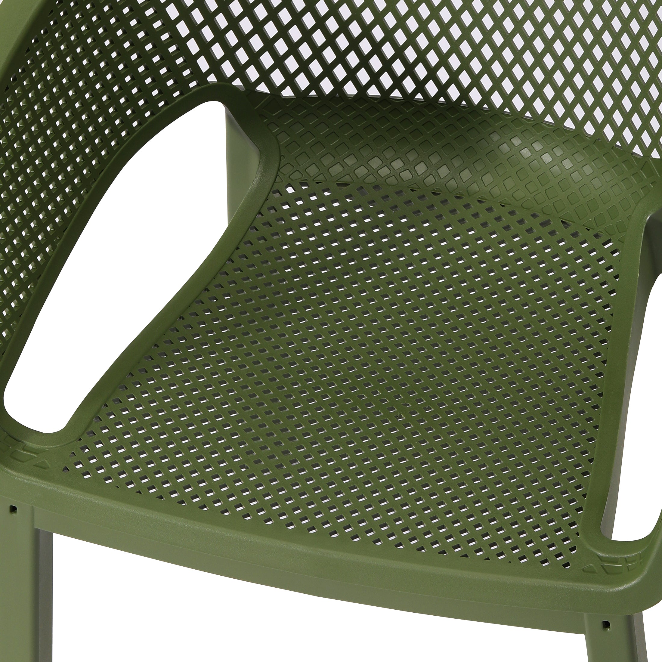 Sunshine Outdoor Modern Stackable Plastic Resin Patio Dining Armchair (Set of 4)