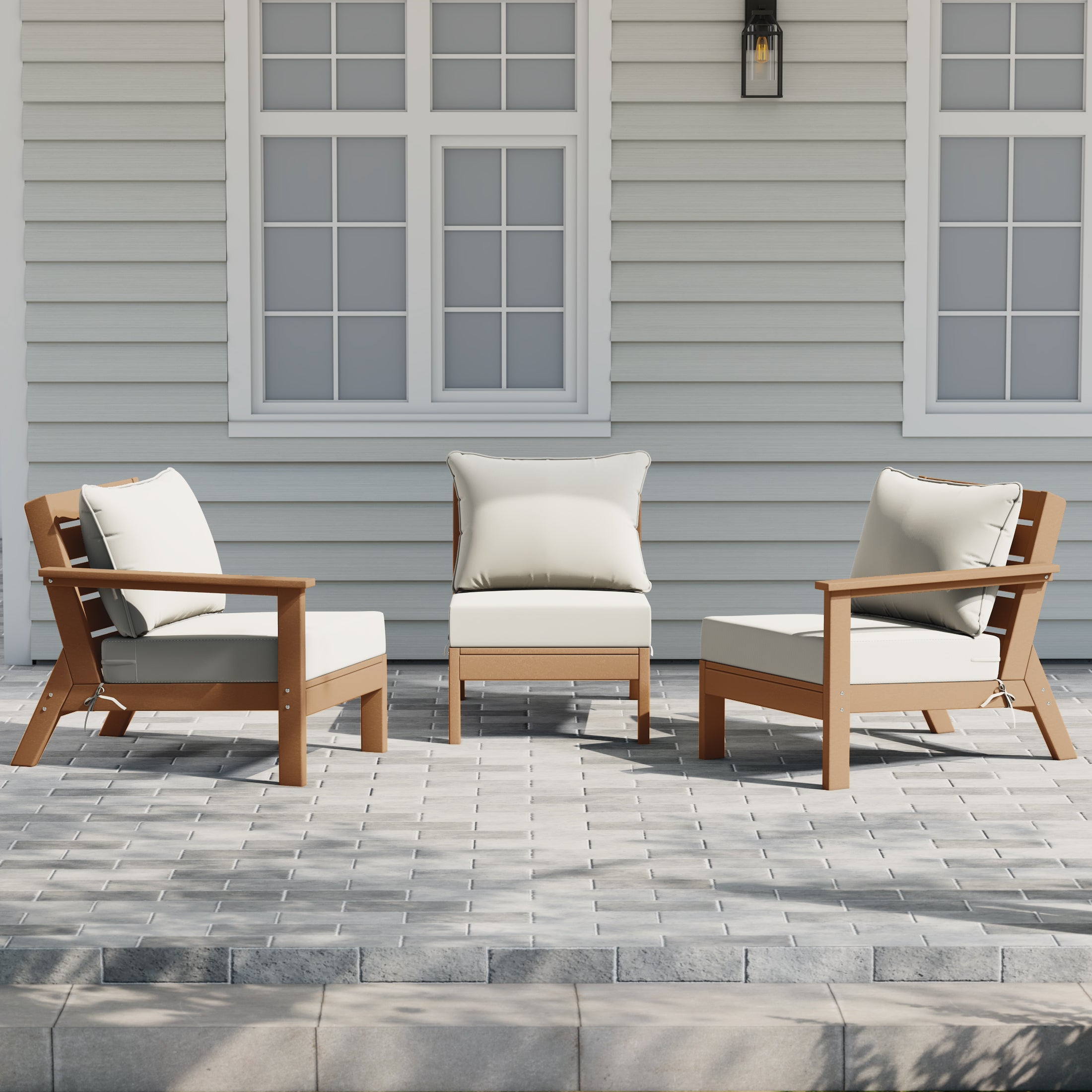 Portsmouth Outdoor Patio HDPE Sectional Sofa with Patio Cushions