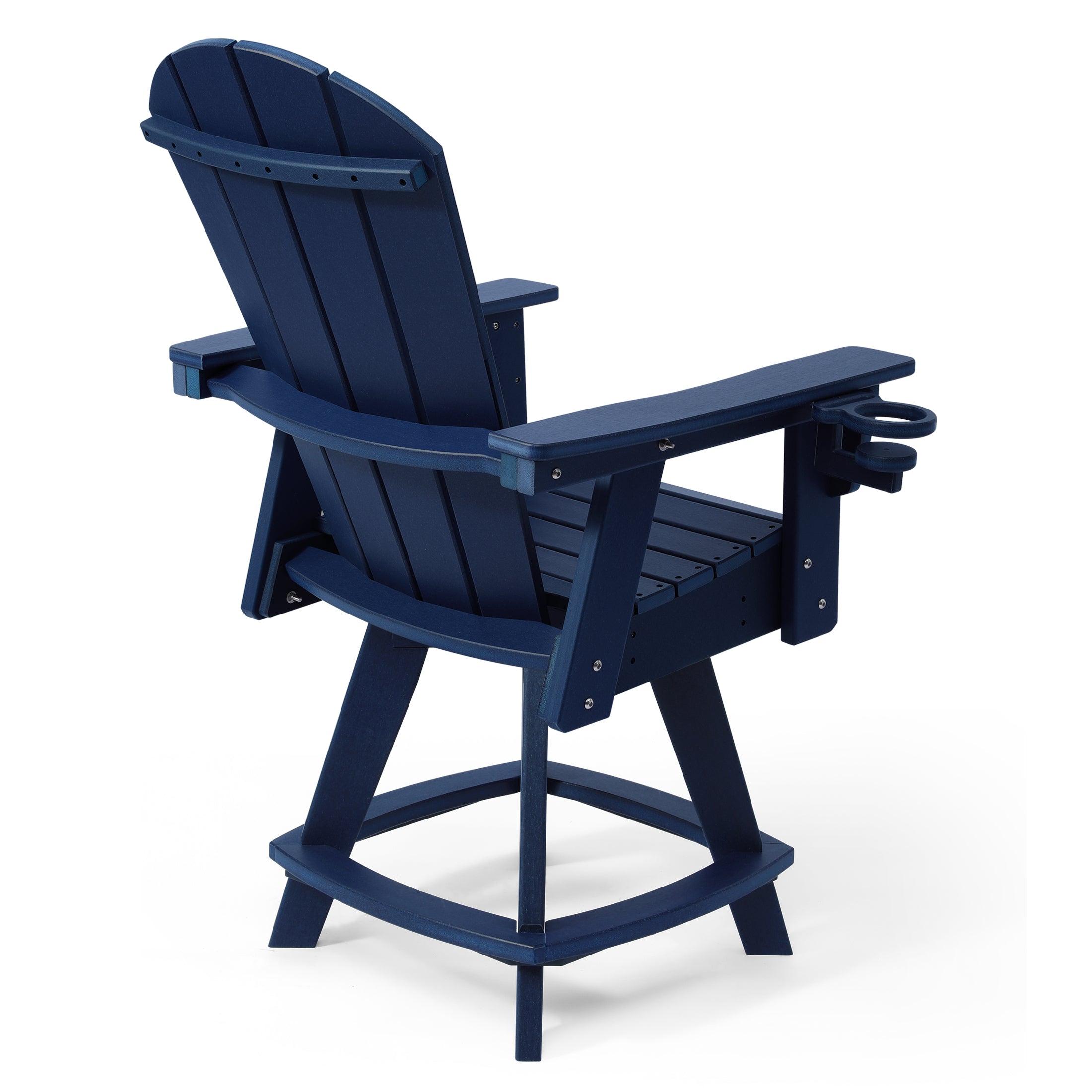 Paradise Outdoor HDPE Adirondack Swivel Counter Height Bar Chair With Cup Holder