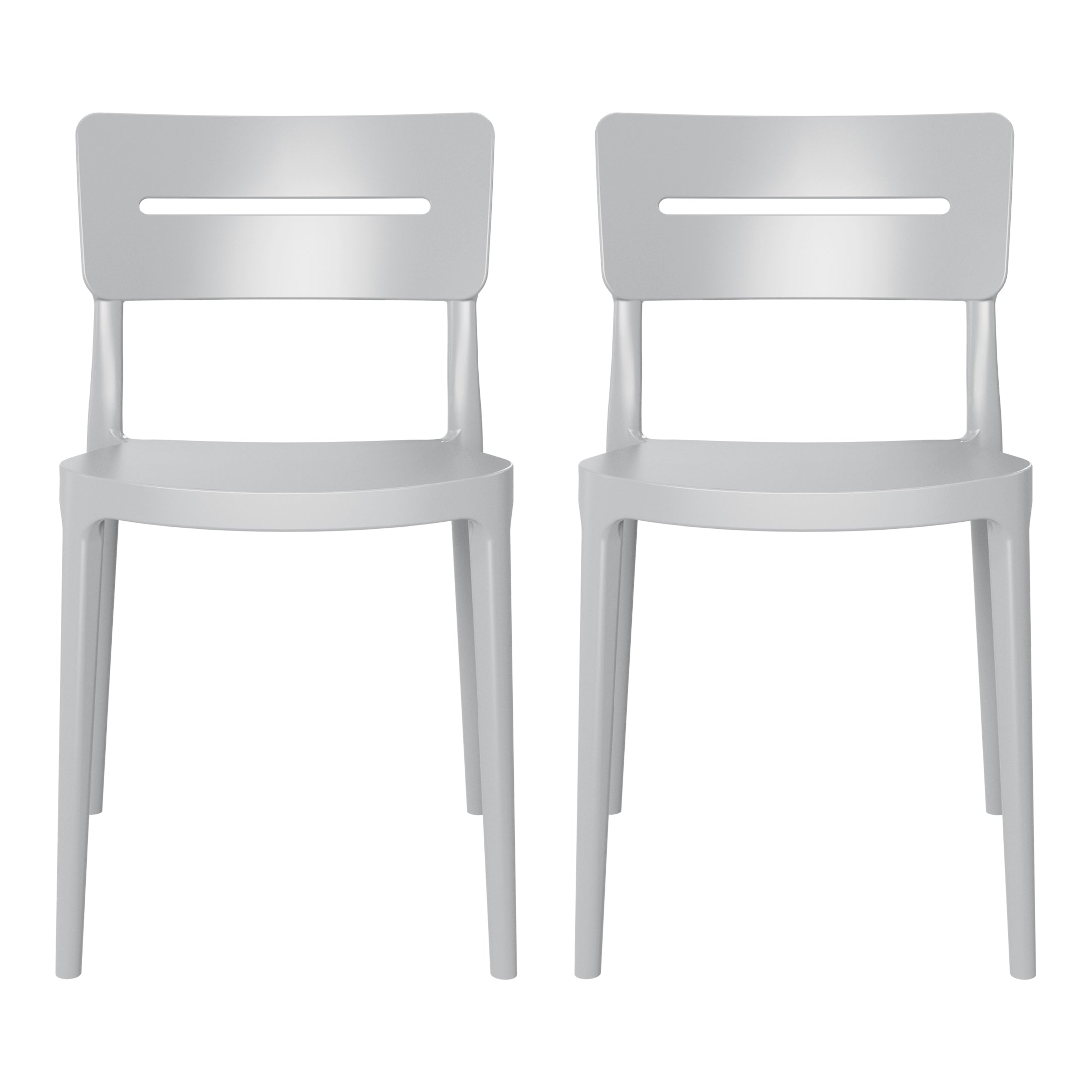 Sunshine Outdoor Modern Stackable Plastic Patio Dining Chairs (Set of 2)