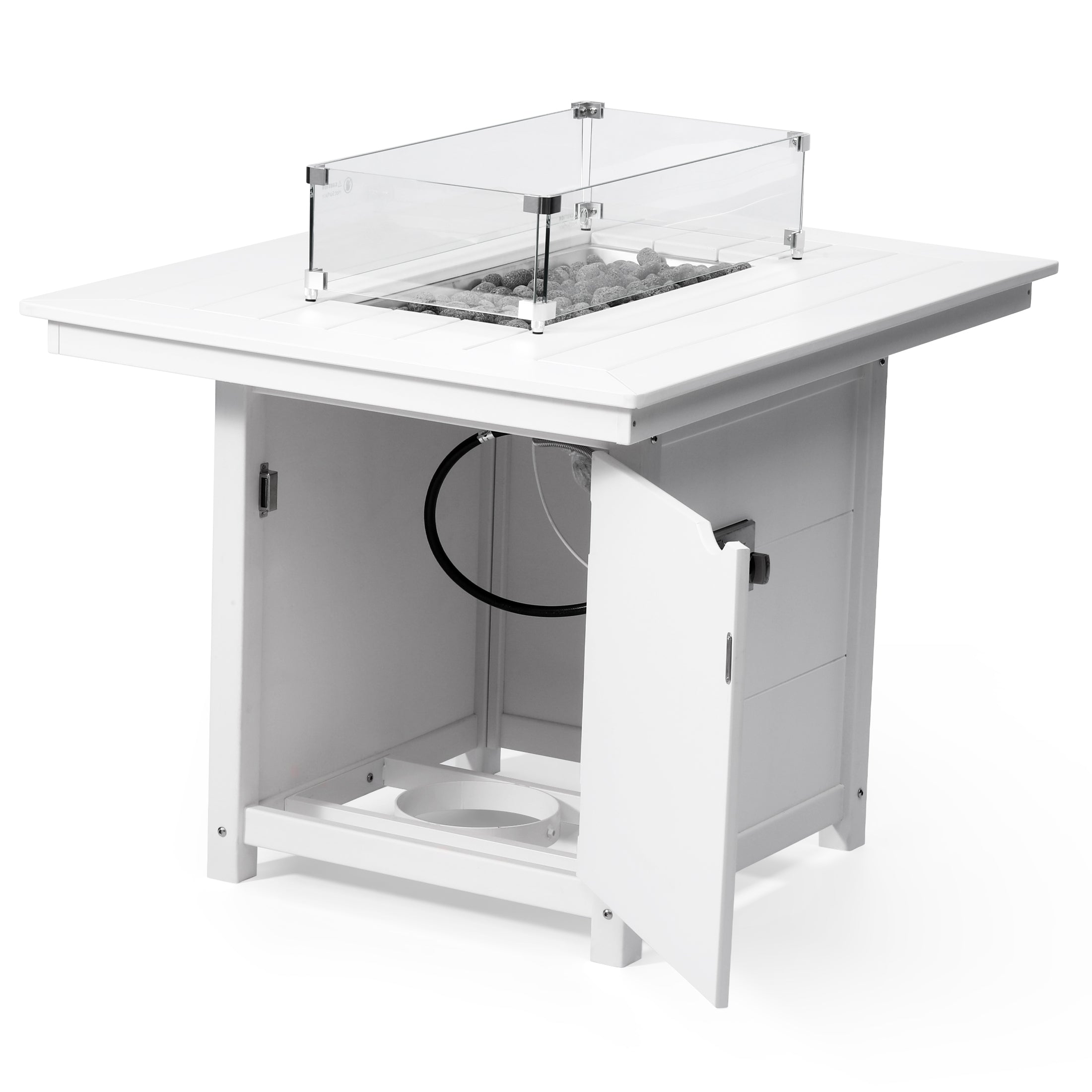 Sol 46" Modern Outdoor Patio Gas Propane Rectangular Fire Pit Table