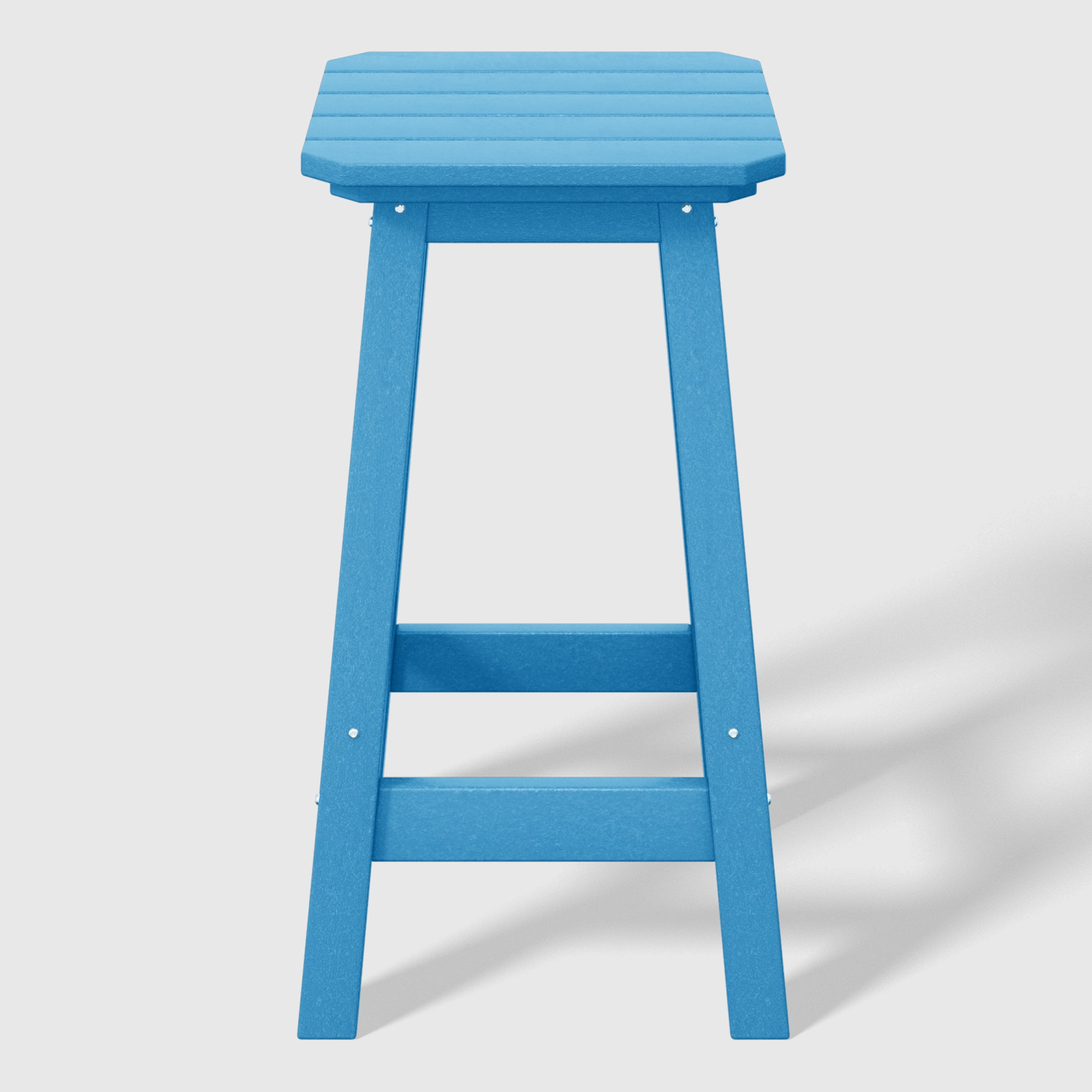 Paradise 24" HDPE Outdoor Patio Counter High Backless Square Bar Stools Set of Three