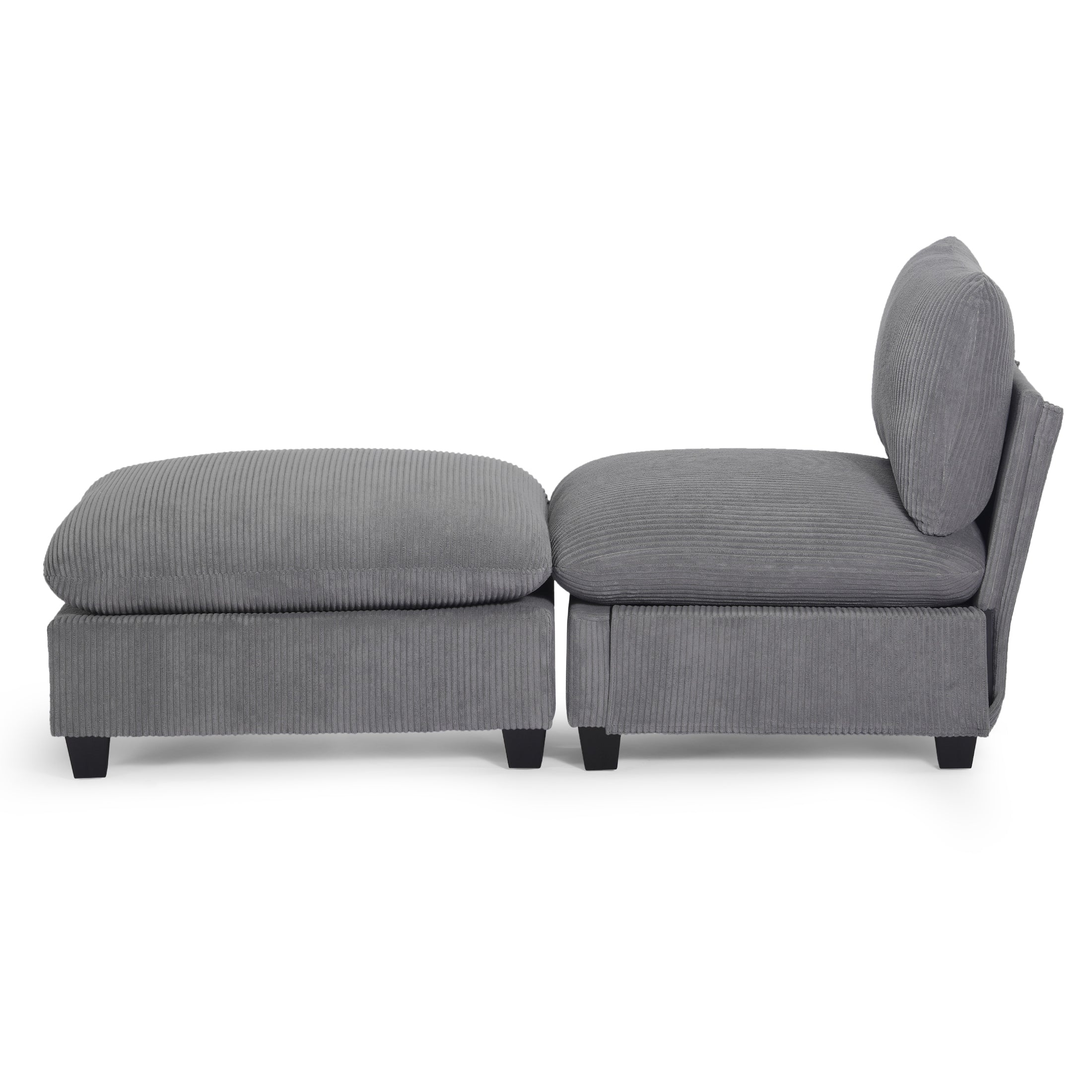 Ava 68.5" Corduroy Upholstered Indoor Chaise Lounge Chair