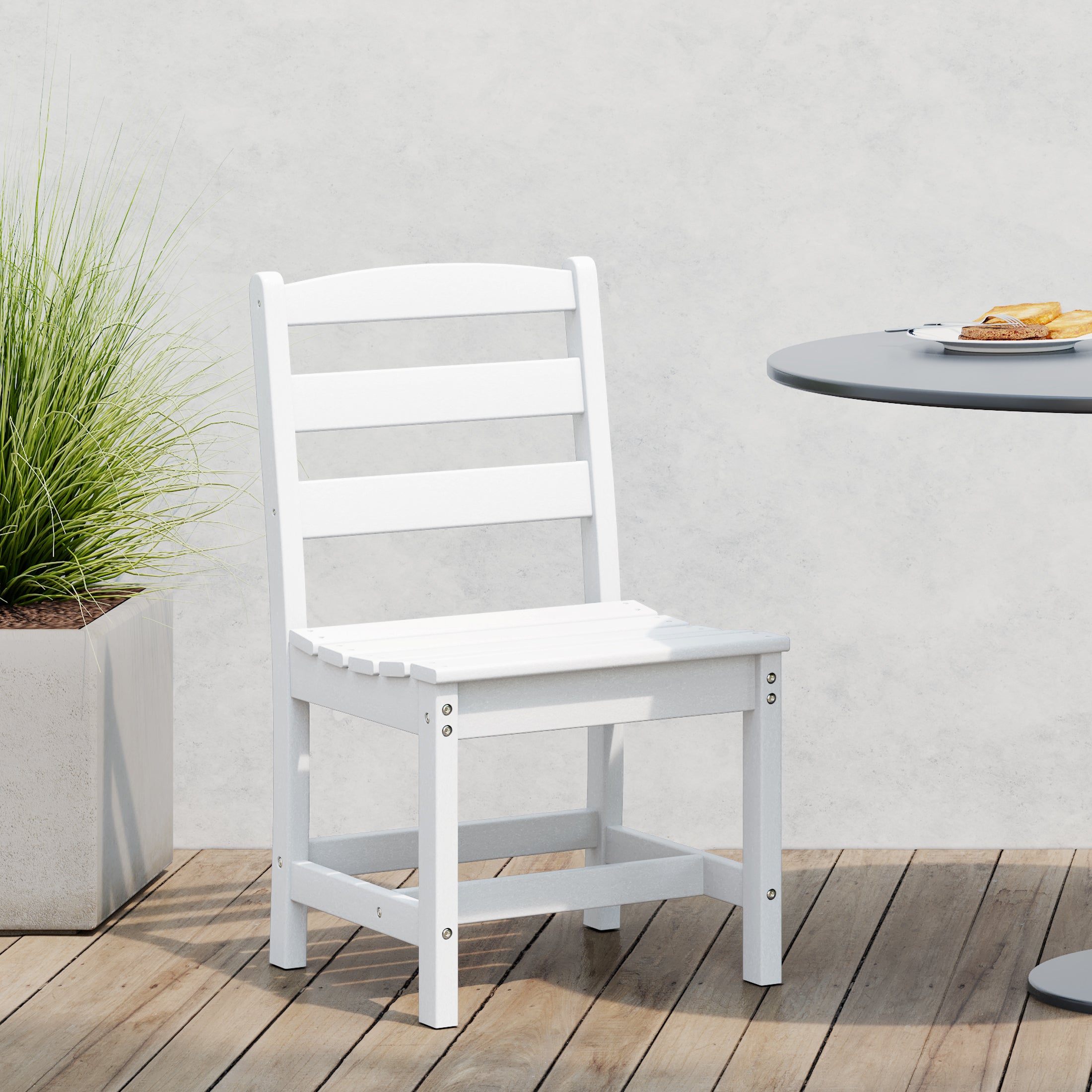 Palms Outdoor HDPE Patio Classic Armless Dining Side Chair