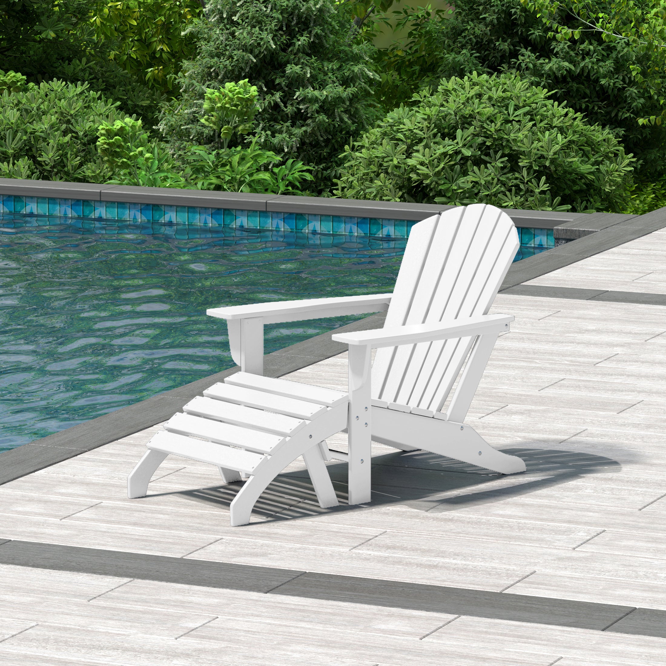 Portside Outdoor Adirondack Chair With Ottoman 2-Piece Set