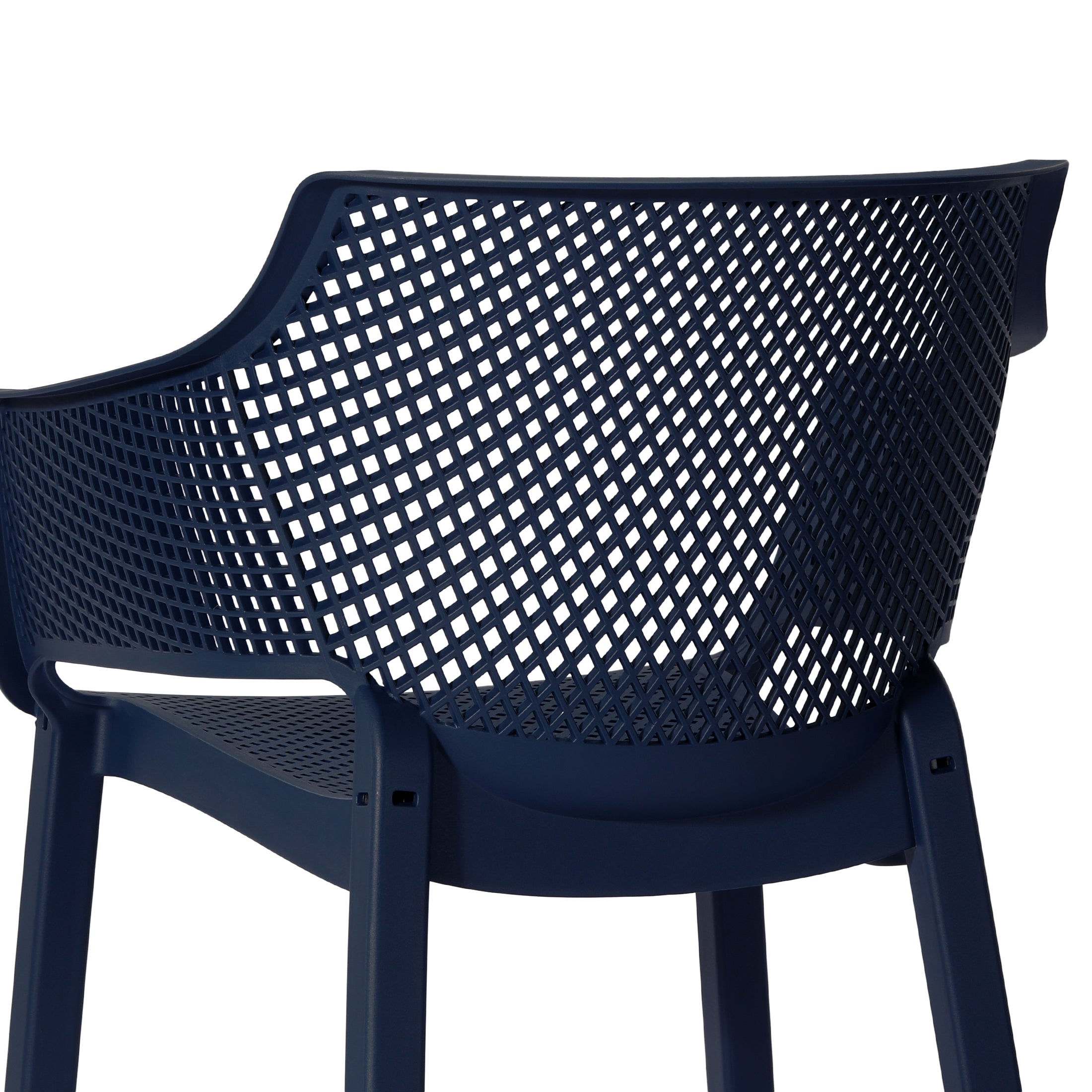 Sunshine Outdoor Modern Stackable Plastic Resin Patio Dining Armchair (Set of 4)