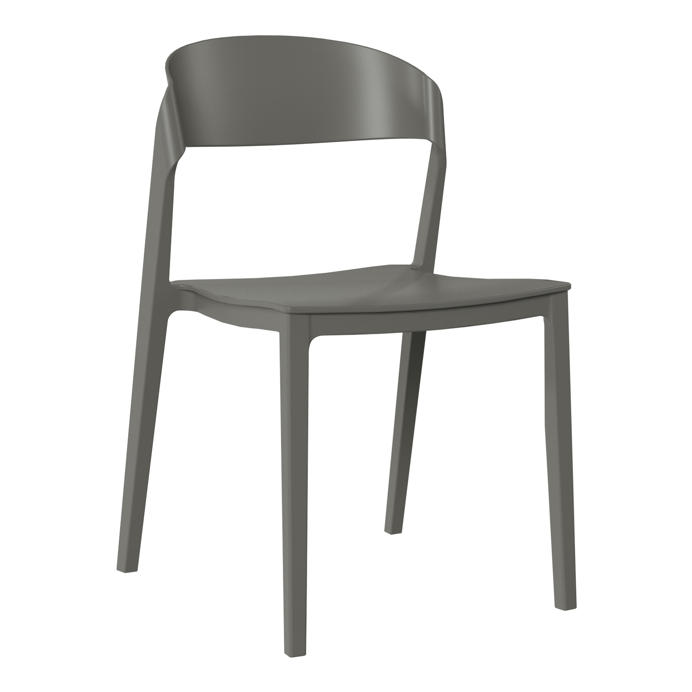 Sunshine Outdoor Modern Stackable Plastic Patio Bistro Dining Side Chairs (Set of 2)