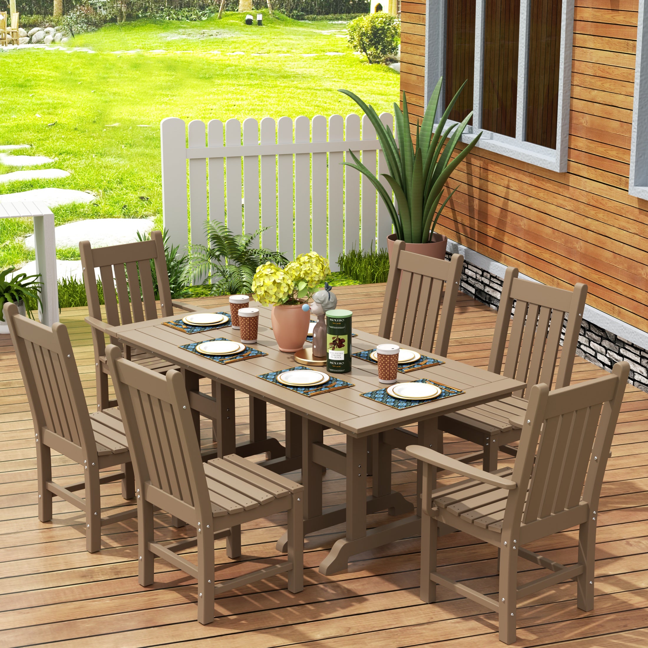 Paradise 7 Piece Outdoor Patio Dining Set Outdoor Table and Chair Set